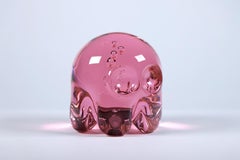 Sculpture en verre "Pinky", petit fantôme de Pac-Man