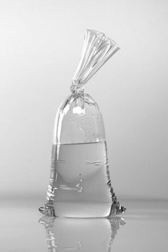 Small Glass Water Bag B153 - Hyperreal glass sculpture