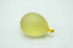 Yellow, Blue, Purple Hyperreal Glass Balloon Sculpture Set (Trio)