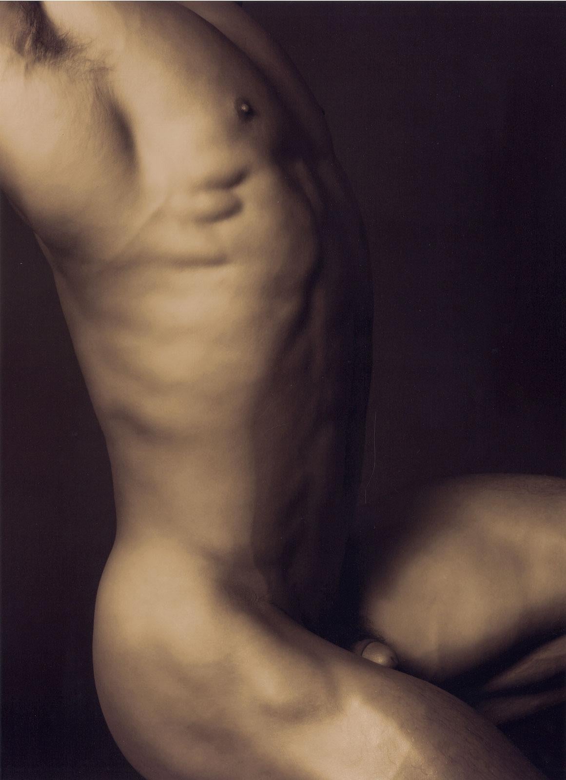 Dylan Ricci Nude Photograph - Adam (Male Nude #1, a bronze side view of a defined nude torso/ the first man?)