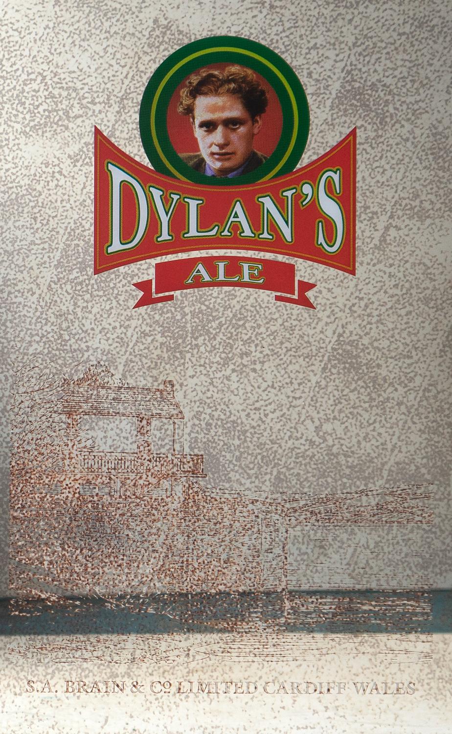Dylan Thomas Interest Vintage Dylan's Ale Brains Brewery Advertising Mirror Sign In Good Condition For Sale In Bristol, GB