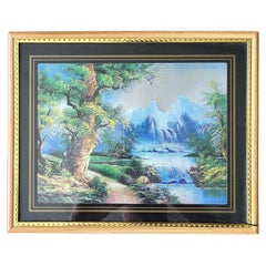 Dynamic Color-Changing Framed Print: Captivating Artwork from the 1990s 1J37