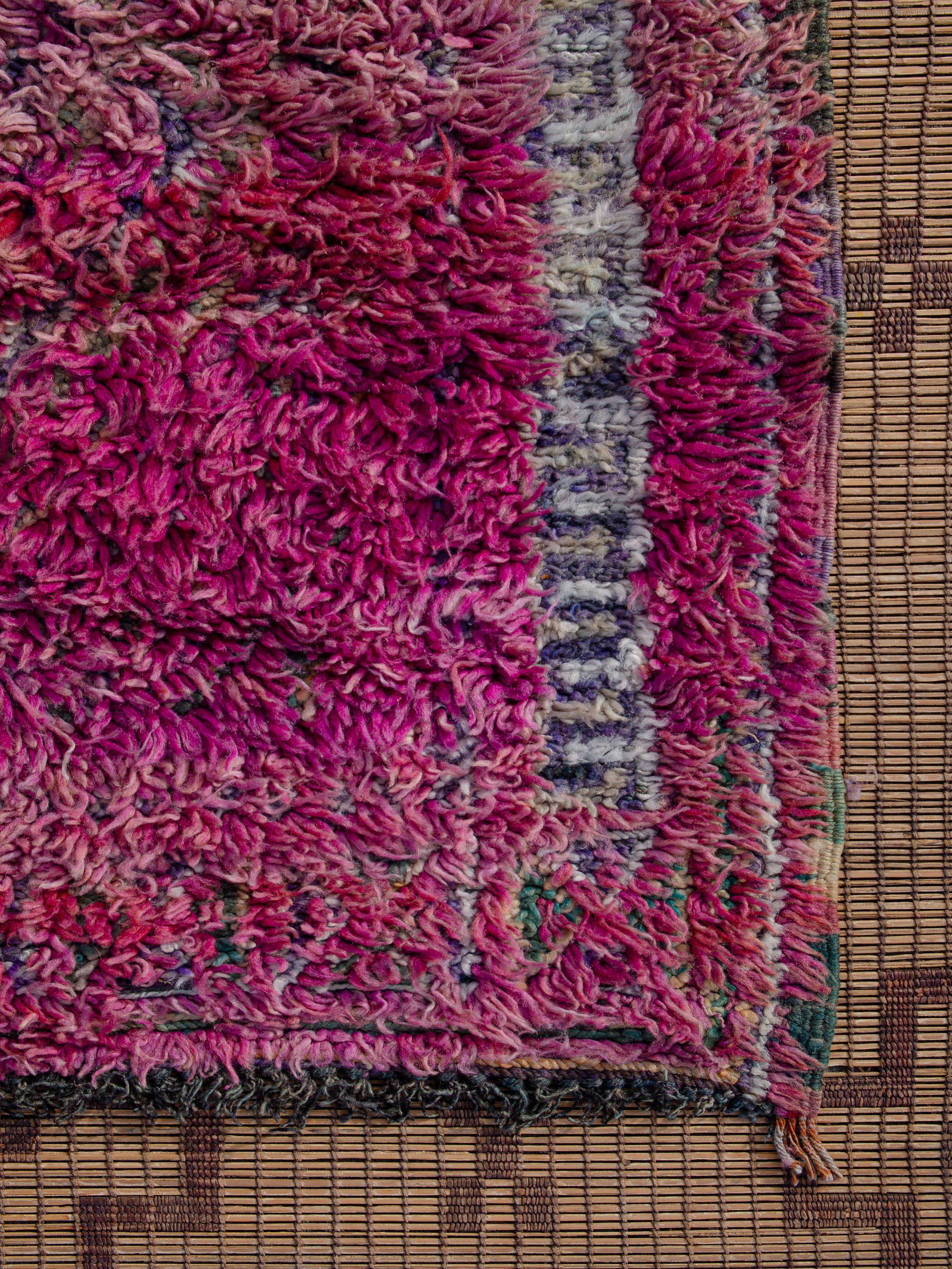Tribal Dynamic Ombre Beni M'Guild Moroccan Carpet Curated By Breuckelen Berber For Sale