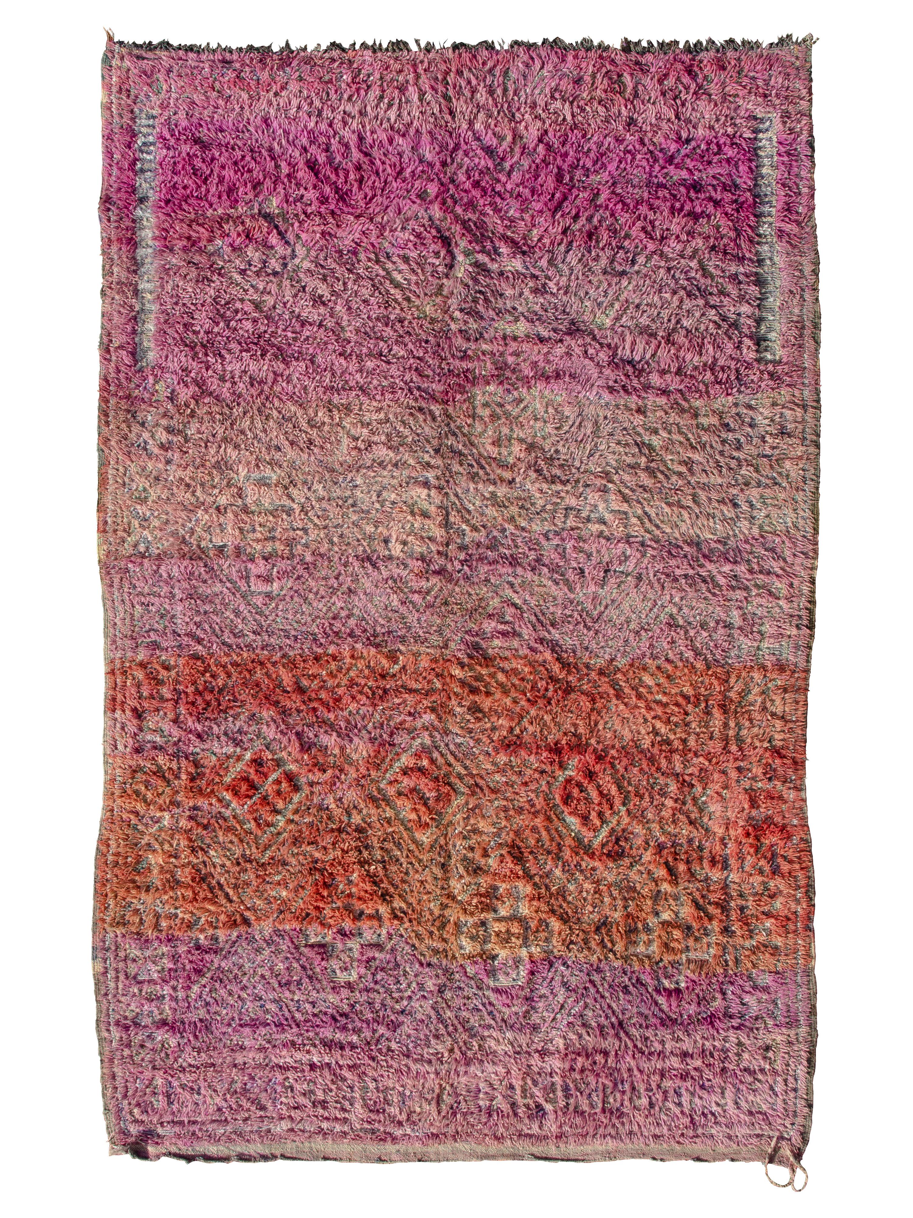 Wool Dynamic Ombre Beni M'Guild Moroccan Carpet Curated By Breuckelen Berber For Sale