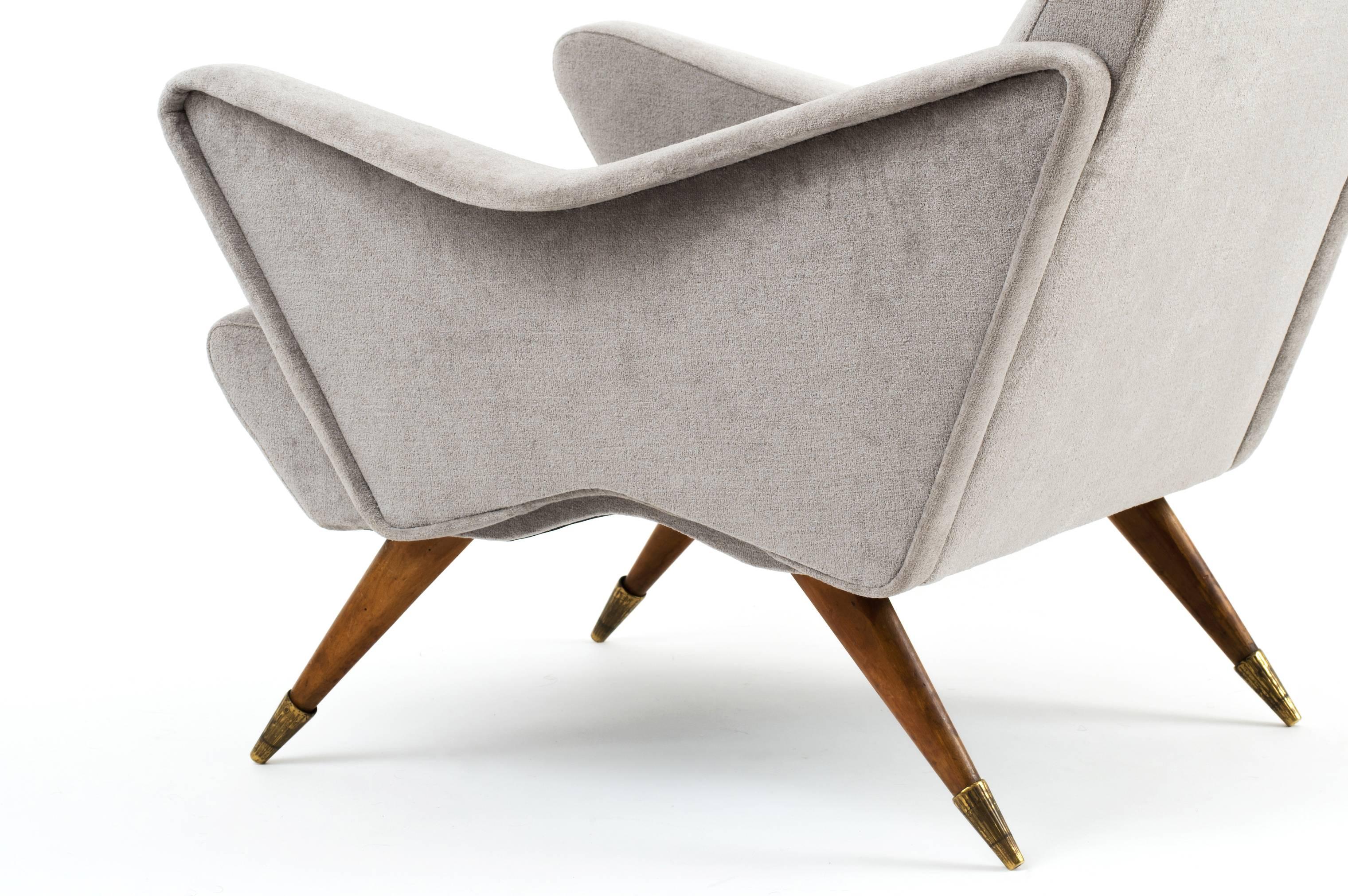 Mid-Century Modern Dynamic Pair of 1950s Italian Lounge Chairs