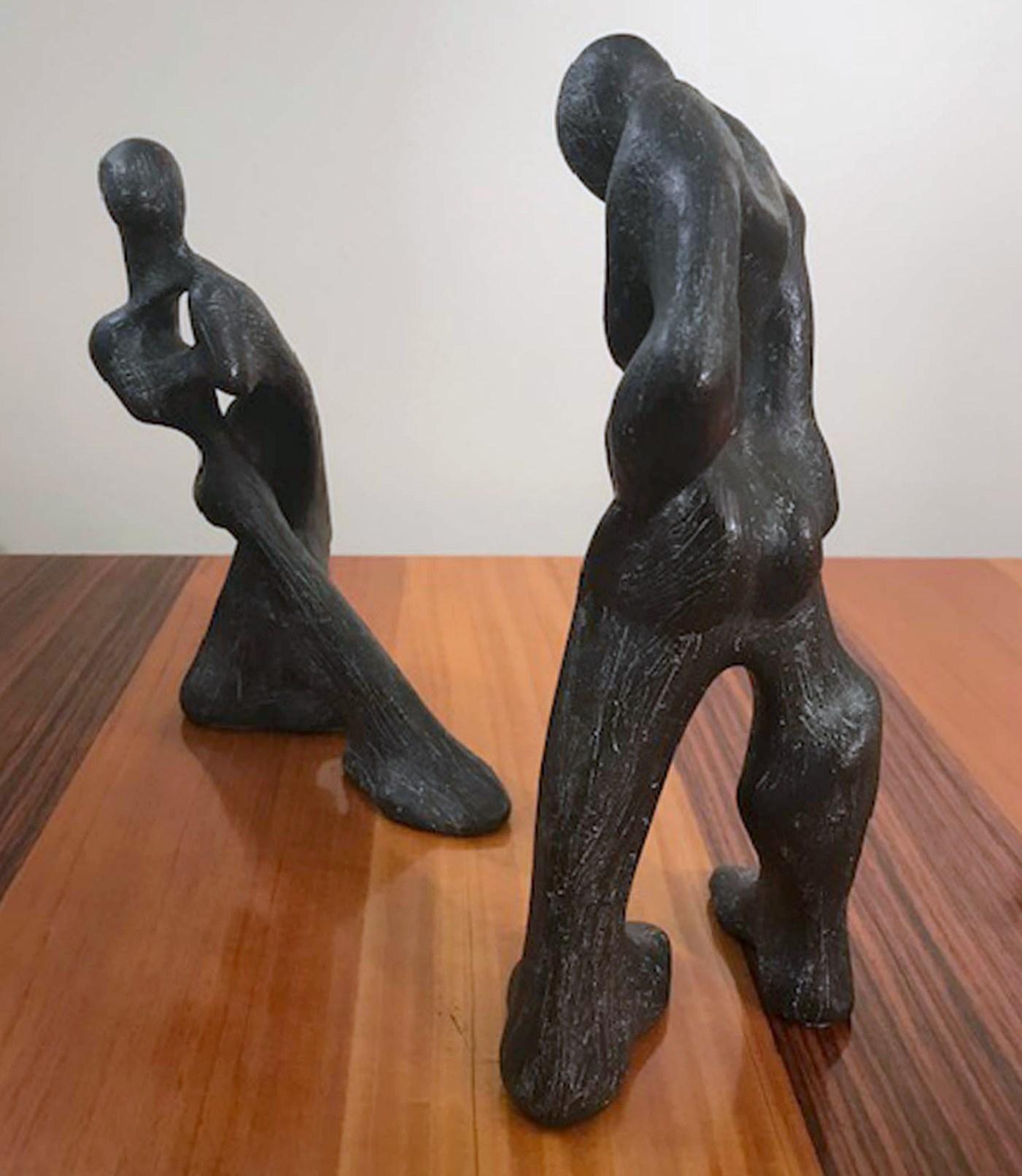 Dynamic Pair of Bronze Sculptures of Dancing Figures 13