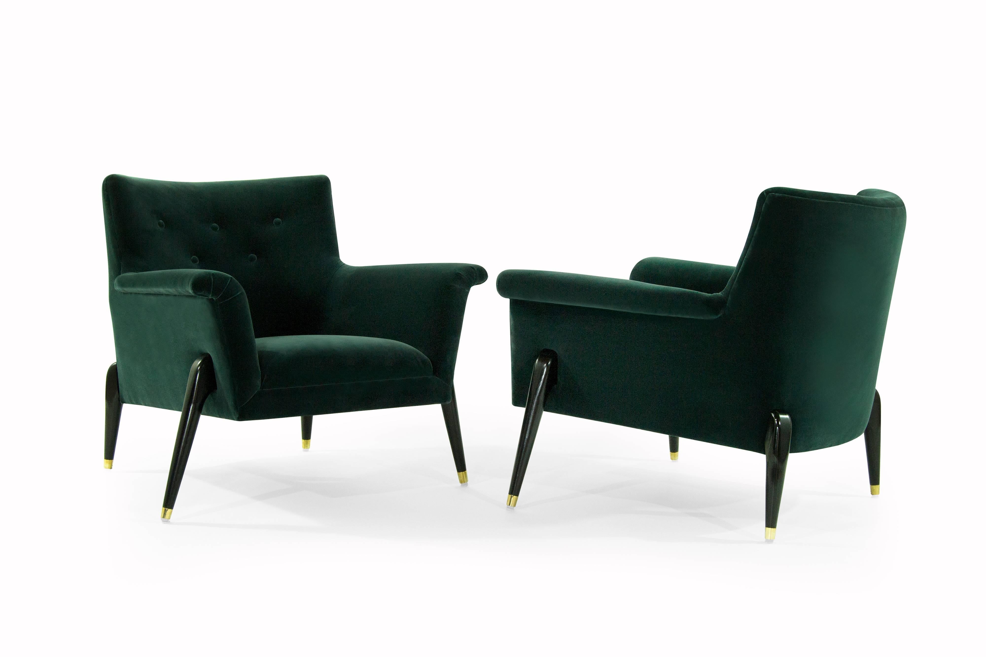 Pair of  Italian Spider Leg Lounge Chairs, circa 1960s In Excellent Condition In Westport, CT