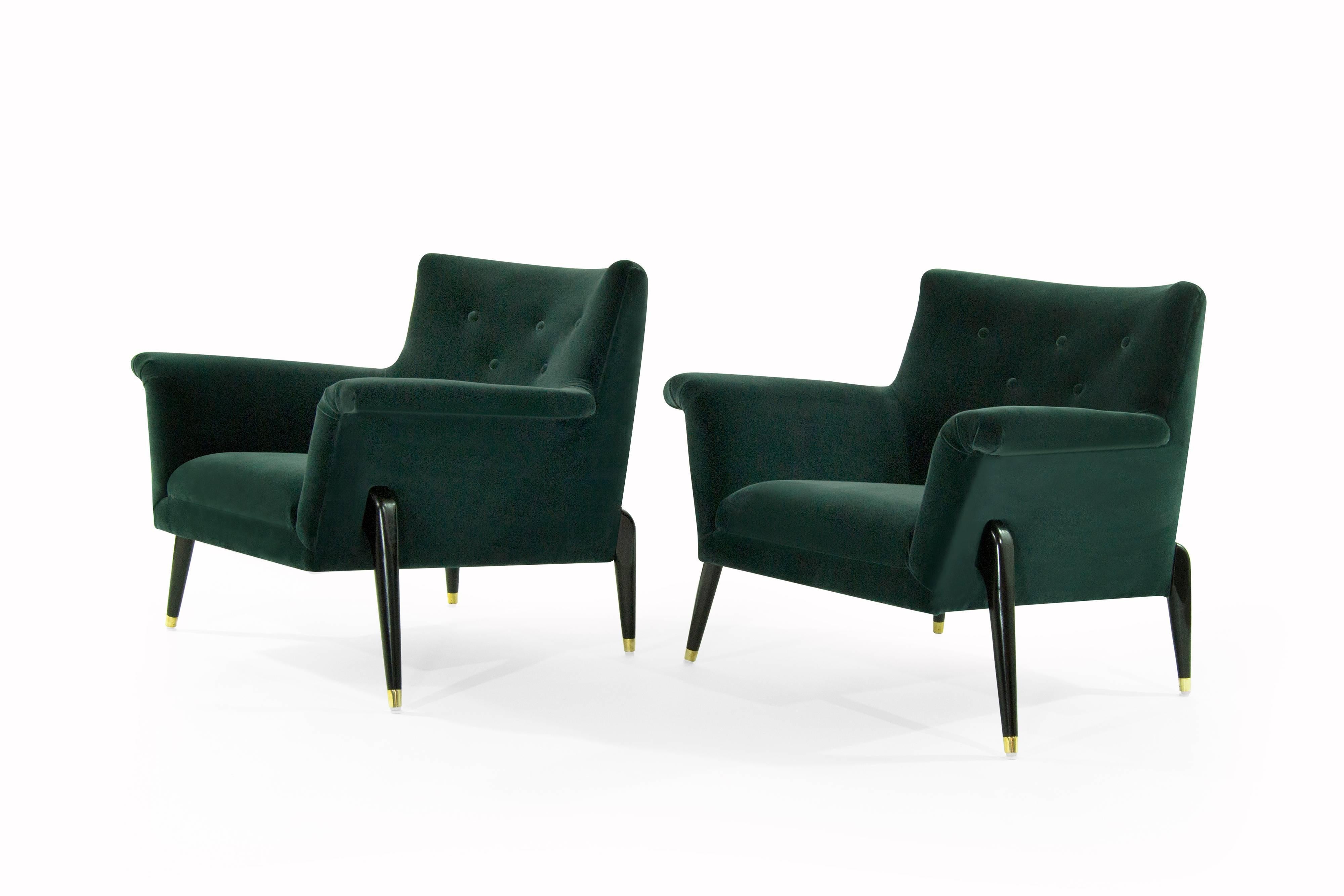 Brass Pair of  Italian Spider Leg Lounge Chairs, circa 1960s