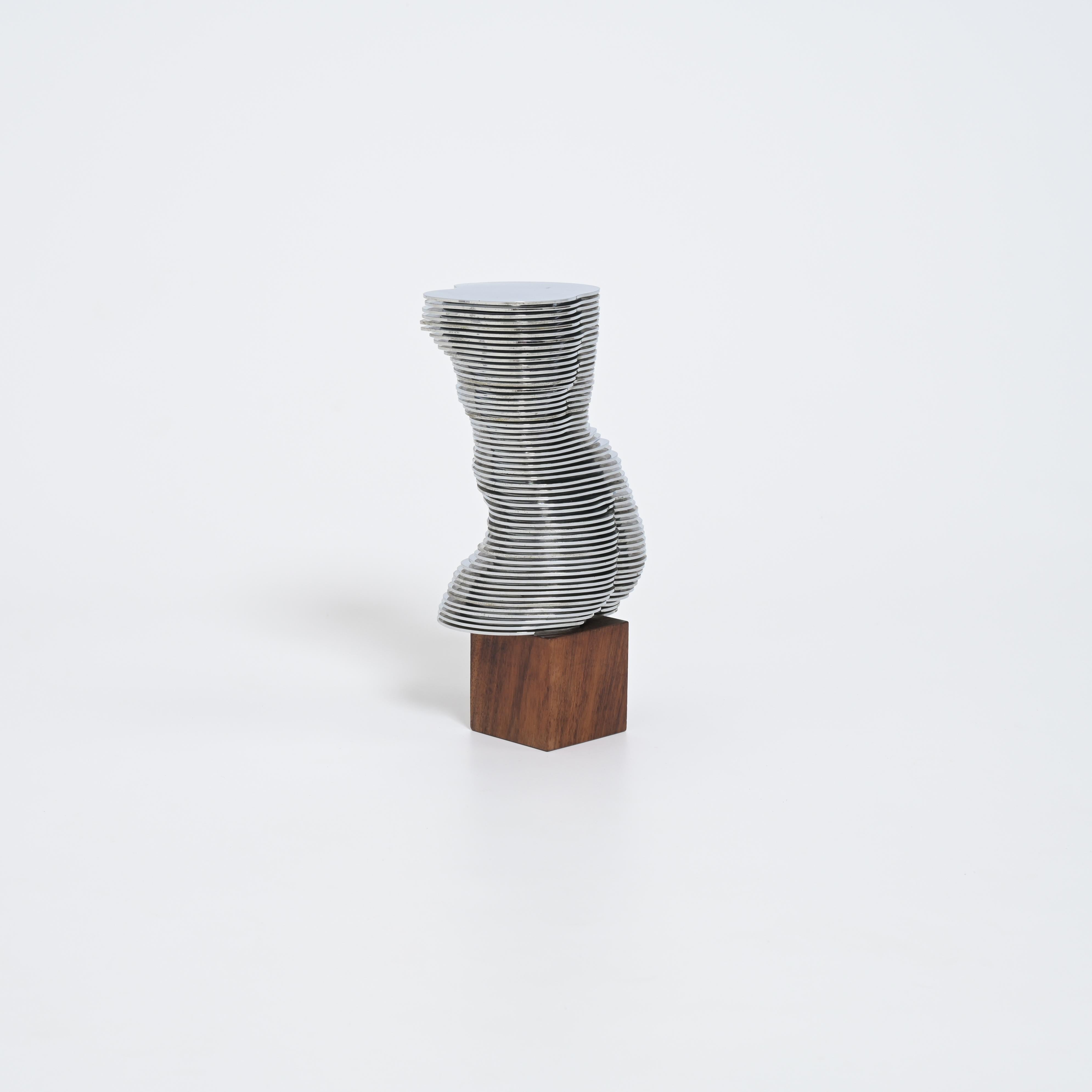 Metallo Scultura dinamica EVA di Otto Monestier, 1972