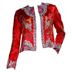 Retro Dynasty 1960s Beaded Phoenix Jacket 