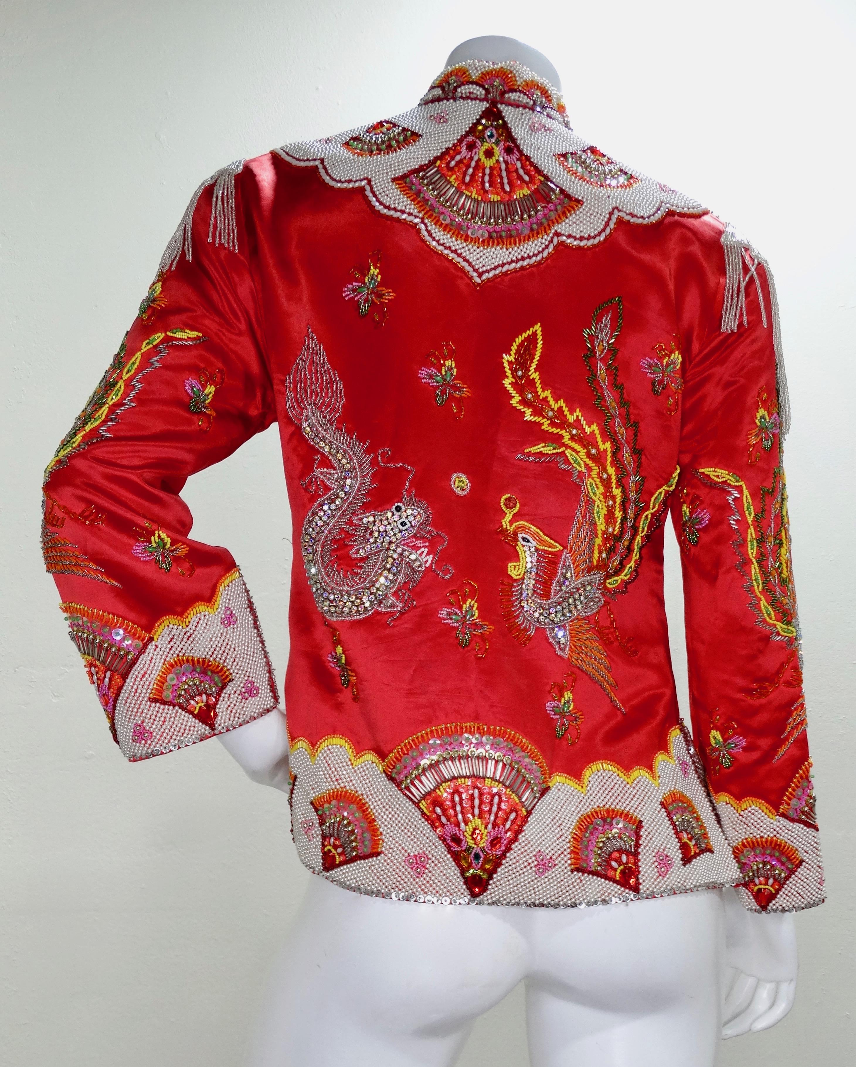 Women's or Men's Dynasty 1960s Embellished Dragon Jacket 