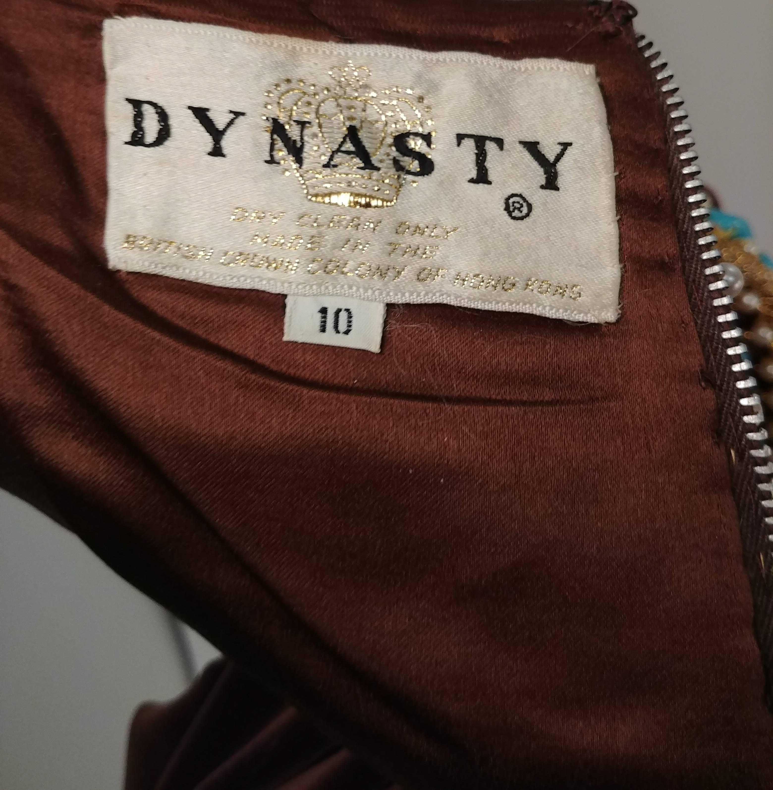 Dynasty Brown Velvet Beaded Maxi Dress & Bolero, 1960s In Good Condition In San Francisco, CA