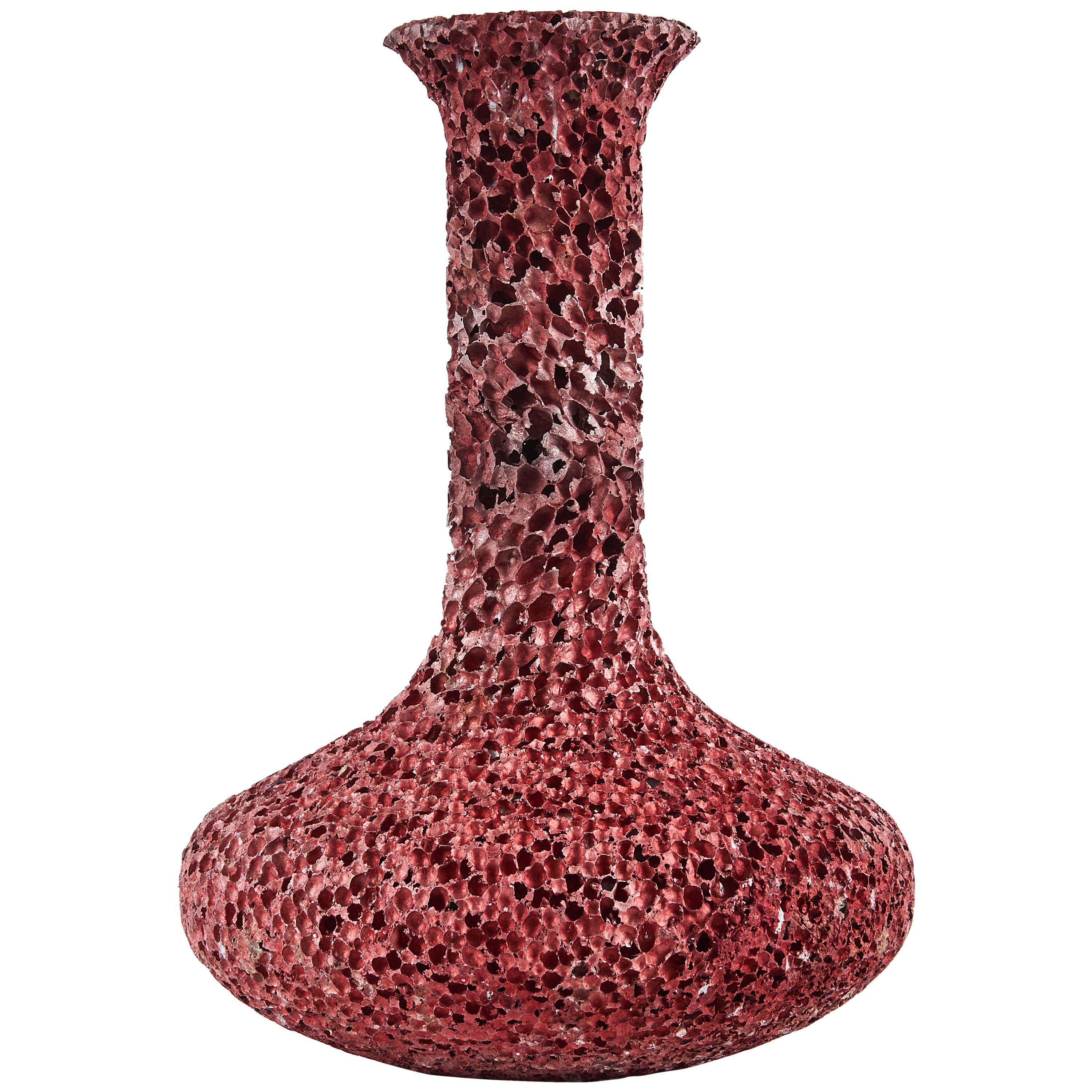 Dynasty Vase #4 - Fire Colored Table Vessel Aluminium Foam by Michael Young