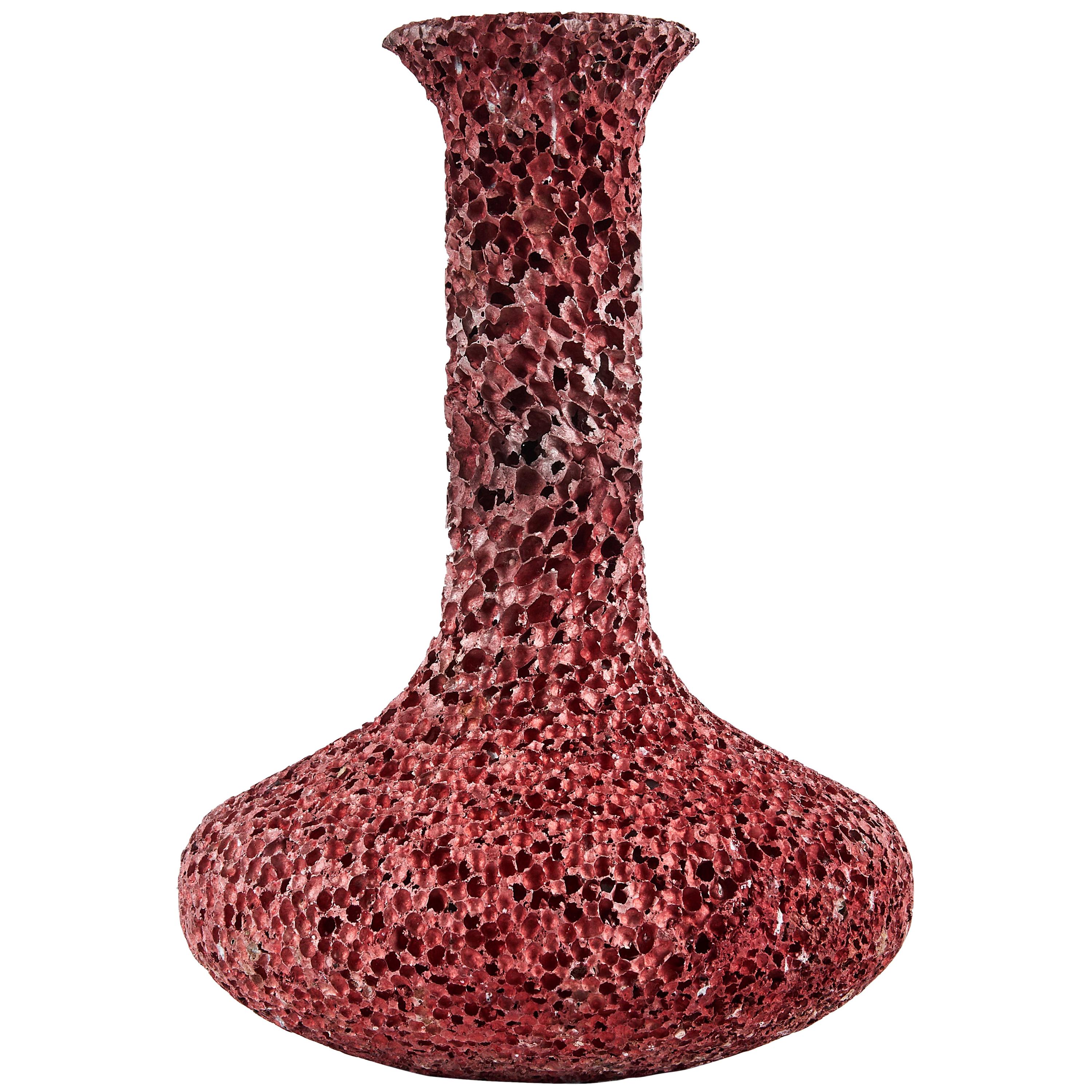 Dynasty Vase #4 - Fire Colored Table Vessel Aluminium Foam by Michael Young