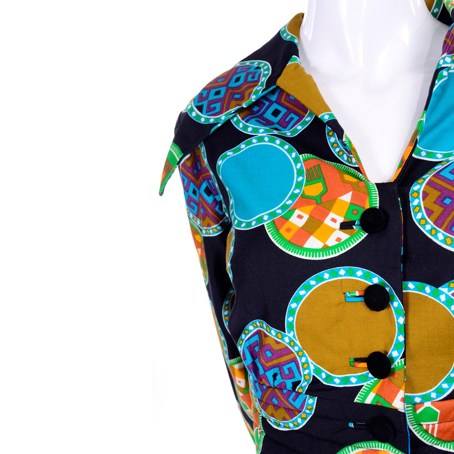 Dynasty Vintage Maxi Dress in Colorful Medallion Print With Pockets 1
