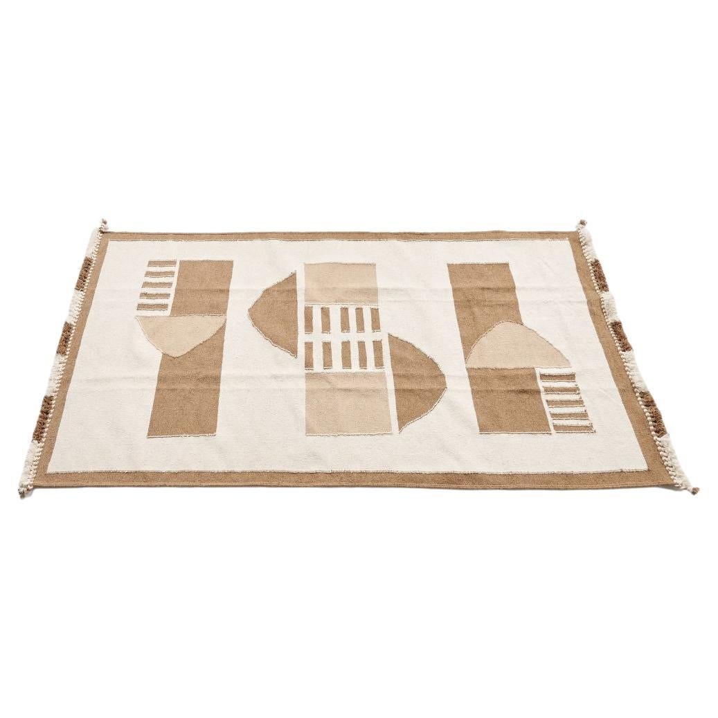 Dyoon Handloom Rug in Natural Shades of Pure Wool For Sale