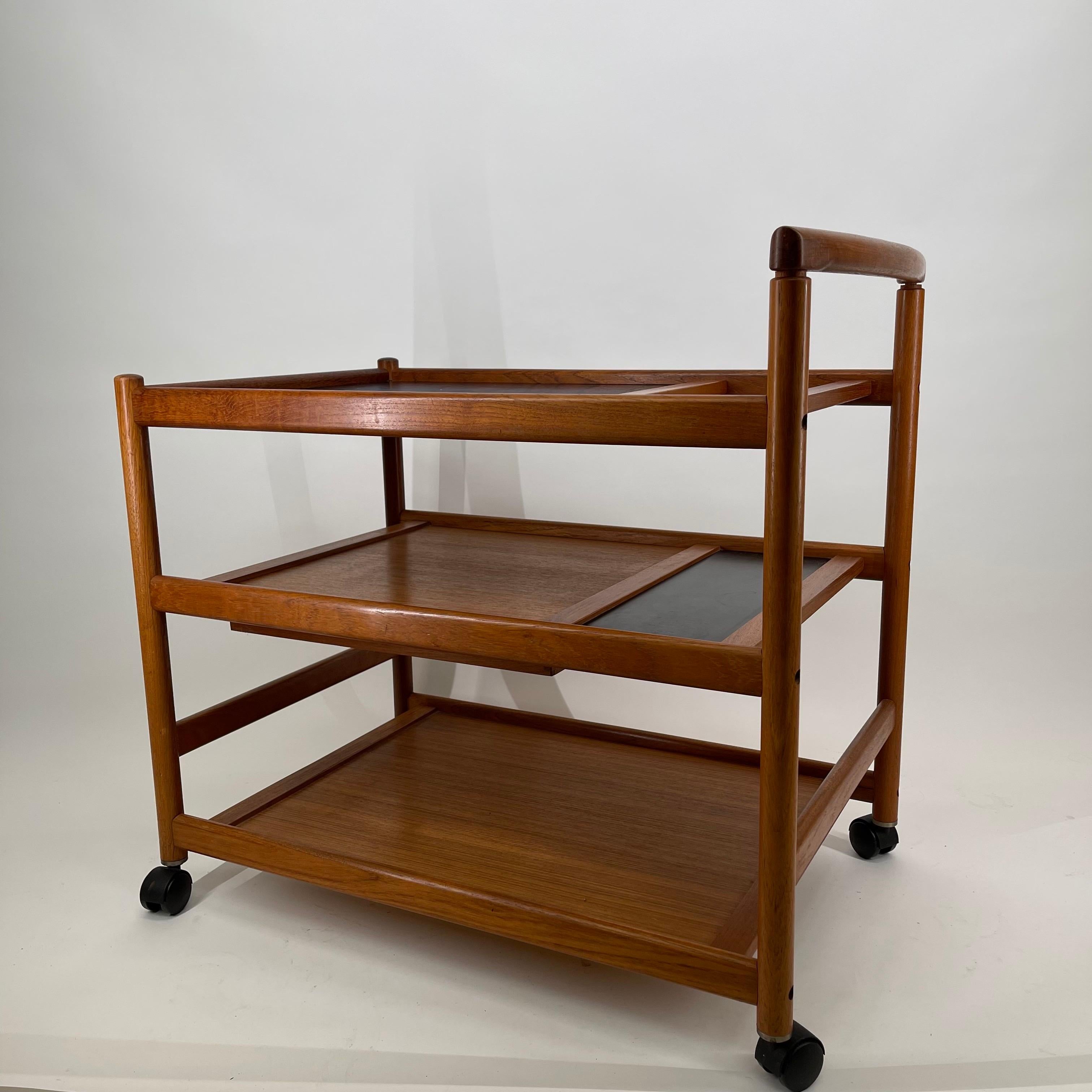 Danish Dyrlund Bar Cart Trolley, Denmark 1960s For Sale