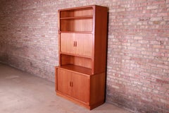 Dyrlund Danish Modern Teak Tambour Door Bar Cabinet