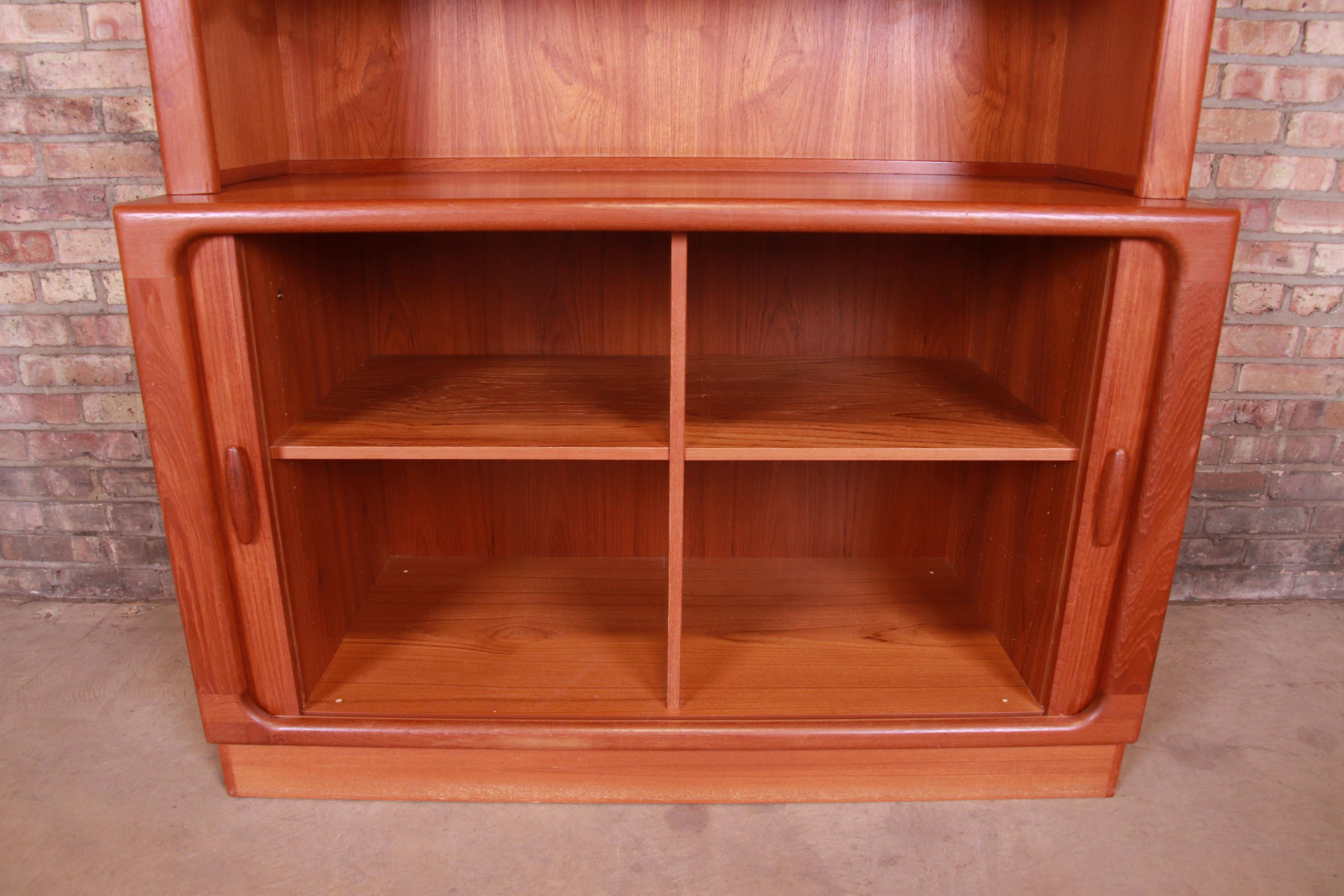 Dyrlund Danish Modern Teak Tambour Door Bookcase or Bar Cabinet, circa 1960s 1