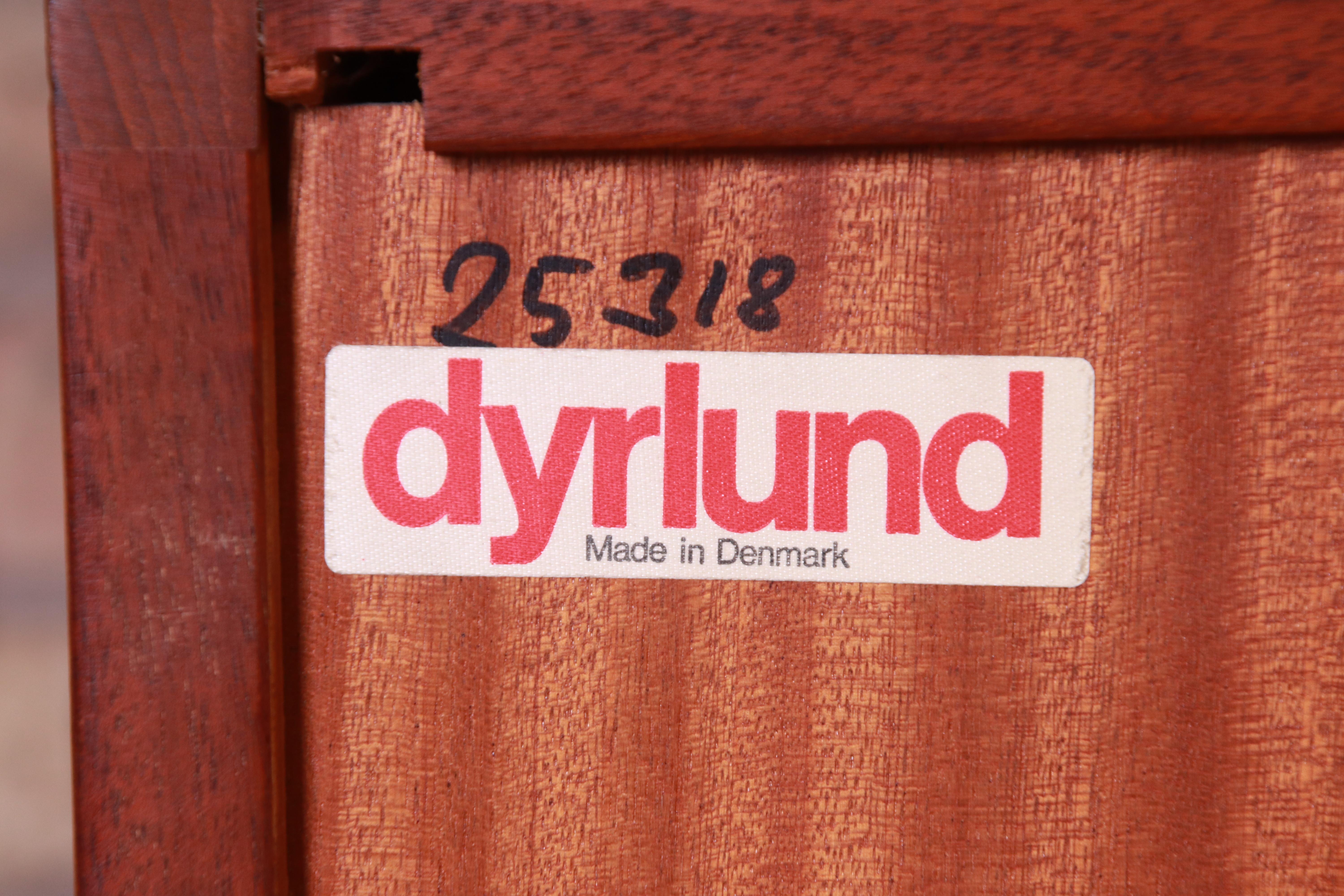 Dyrlund Danish Modern Teak Tambour Door Narrow Bookcase or Bar Cabinet 5