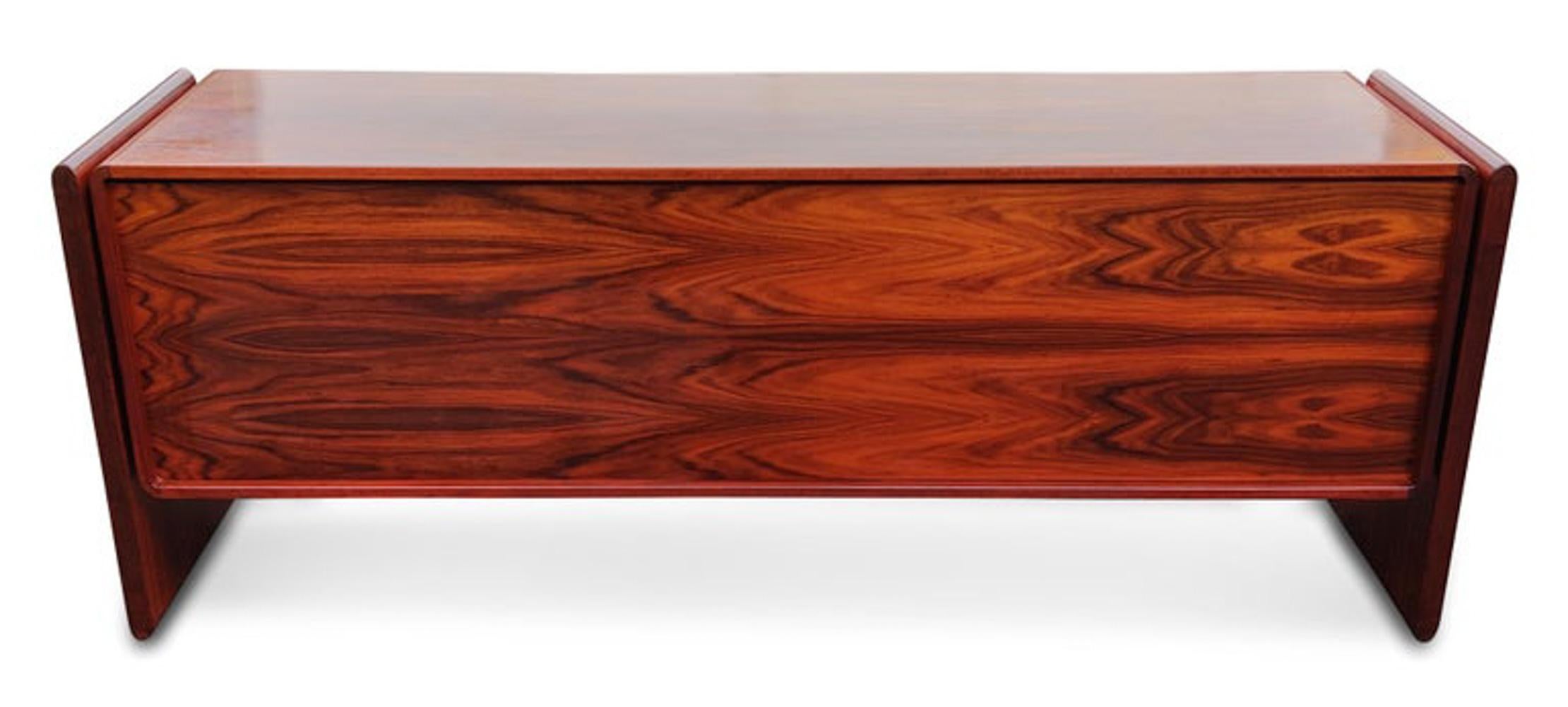 Dyrlund Danish Rosewood Tambour Door Cabinet or Credenza Mid Century Modern For Sale 5