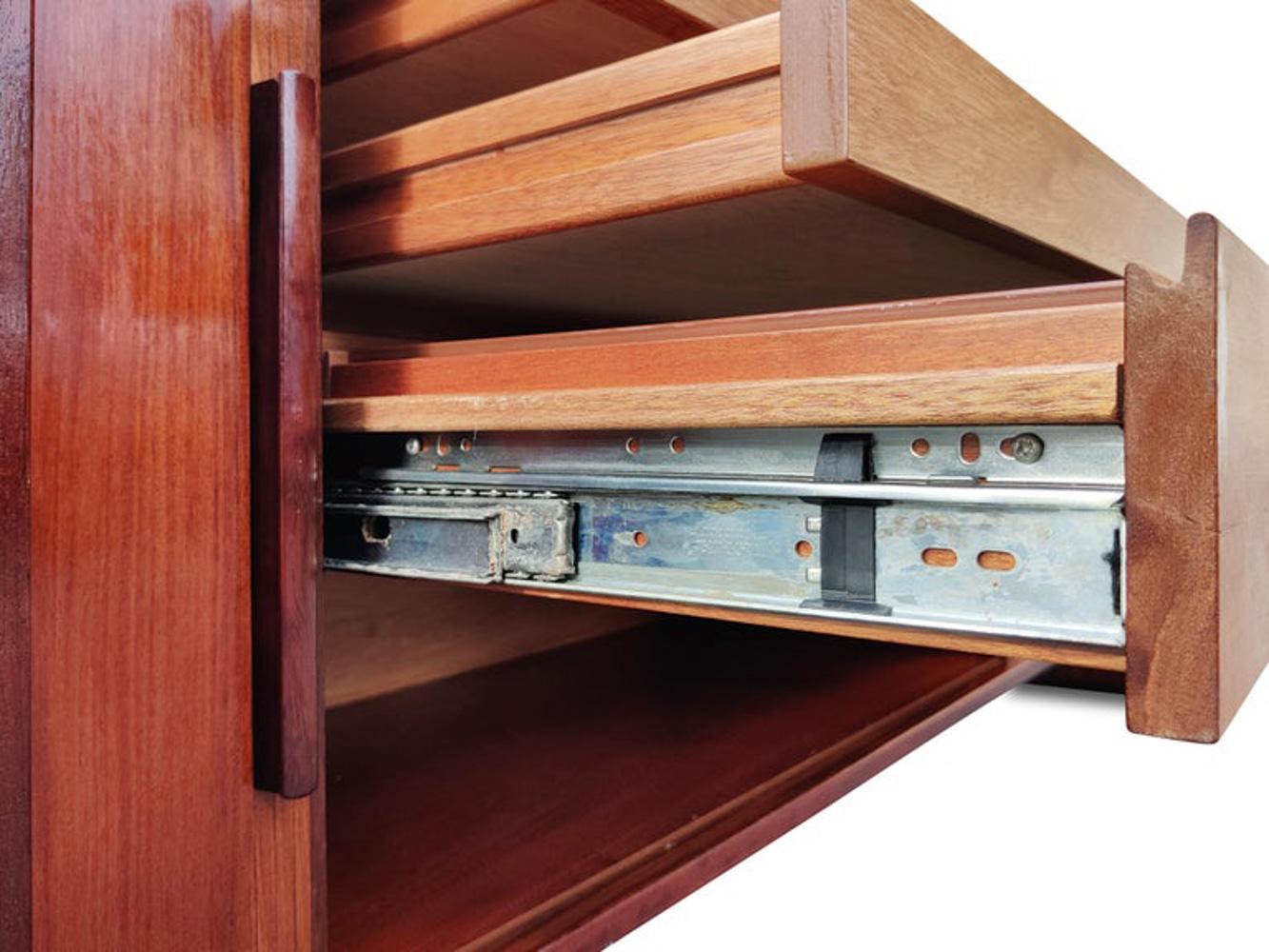 Dyrlund Danish Rosewood Tambour Door Cabinet or Credenza Mid Century Modern For Sale 9
