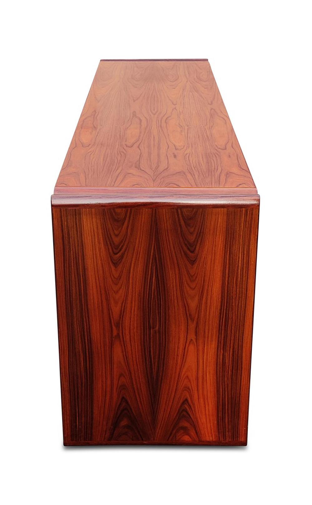 Dyrlund Danish Rosewood Tambour Door Cabinet or Credenza Mid Century Modern For Sale 2