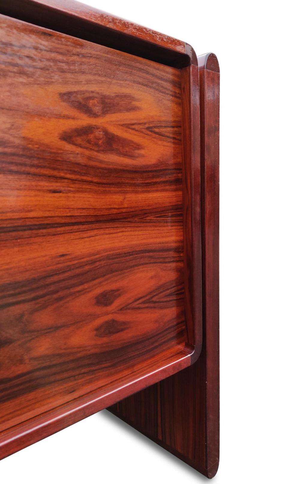 Dyrlund Danish Rosewood Tambour Door Cabinet or Credenza Mid Century Modern For Sale 4