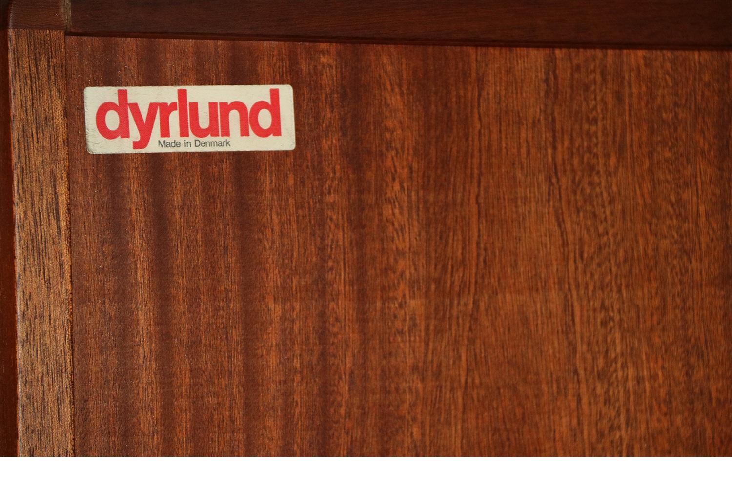 Dyrlund Danish Teak Mid Century Tambour Door Sideboard Credenza Hutch 3