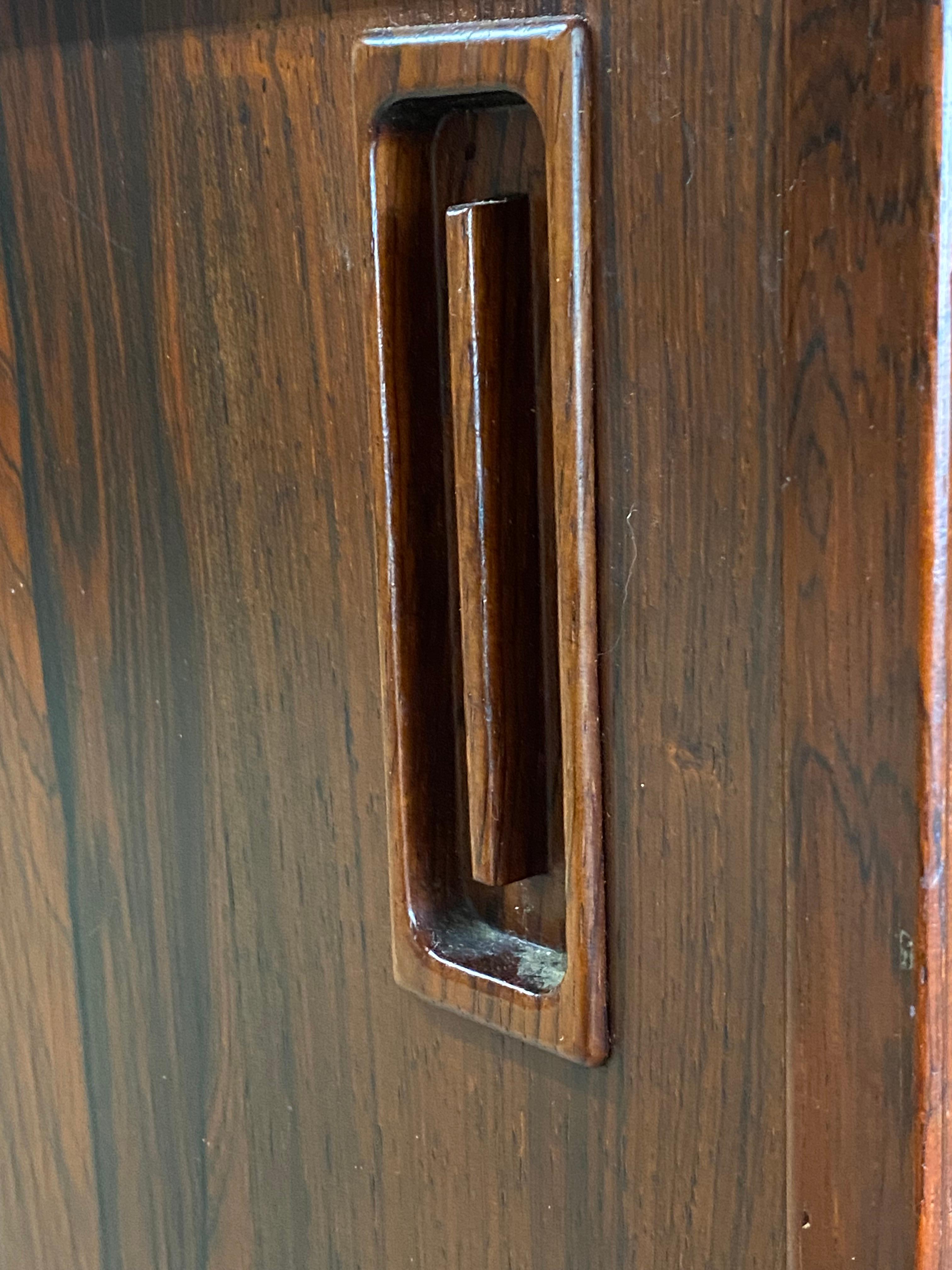 Dyrlund DB Danish Modern Rosewood Sliding Door Cabinet 4