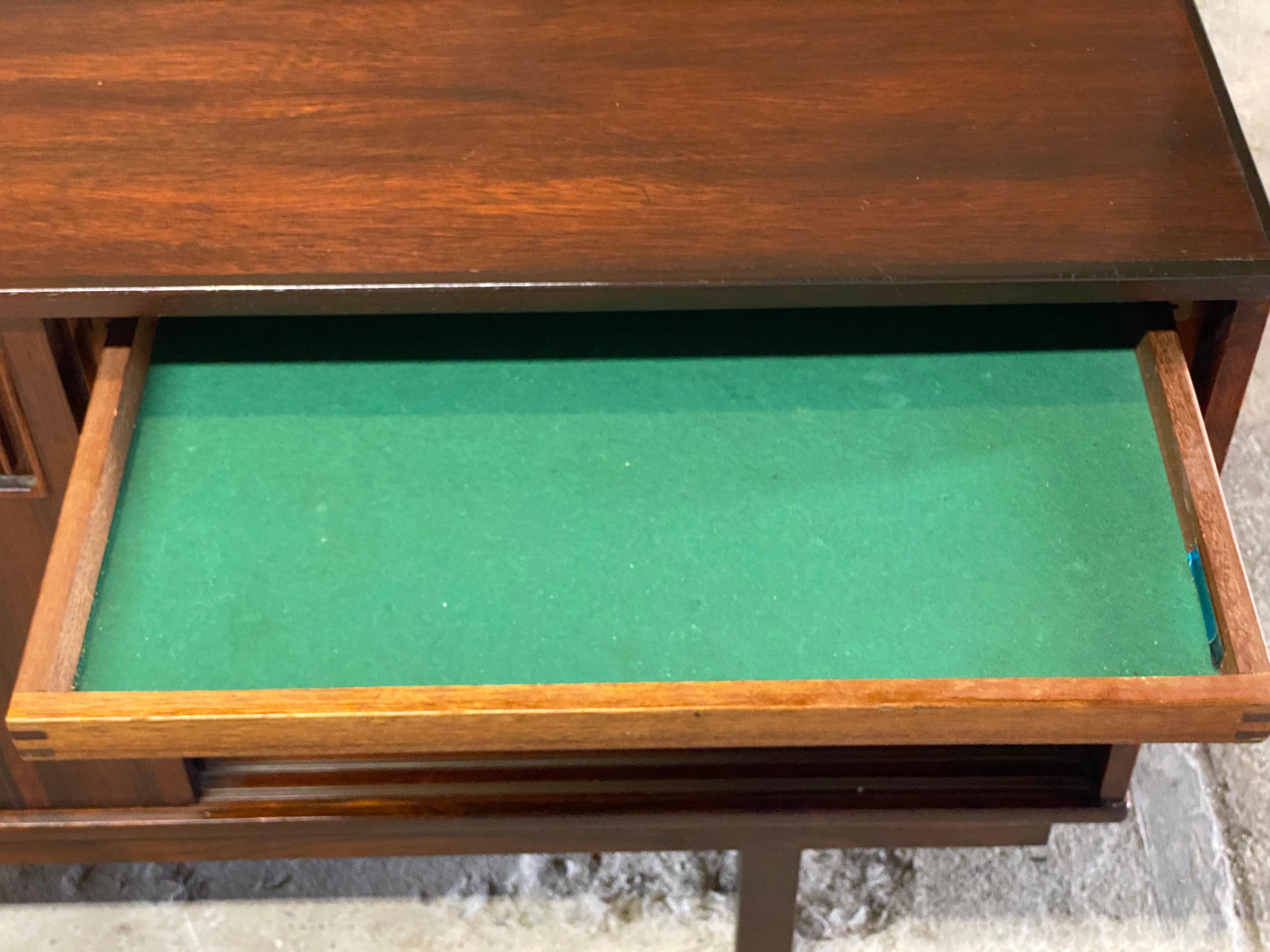 Dyrlund DB Danish Modern Rosewood Sliding Door Cabinet 5