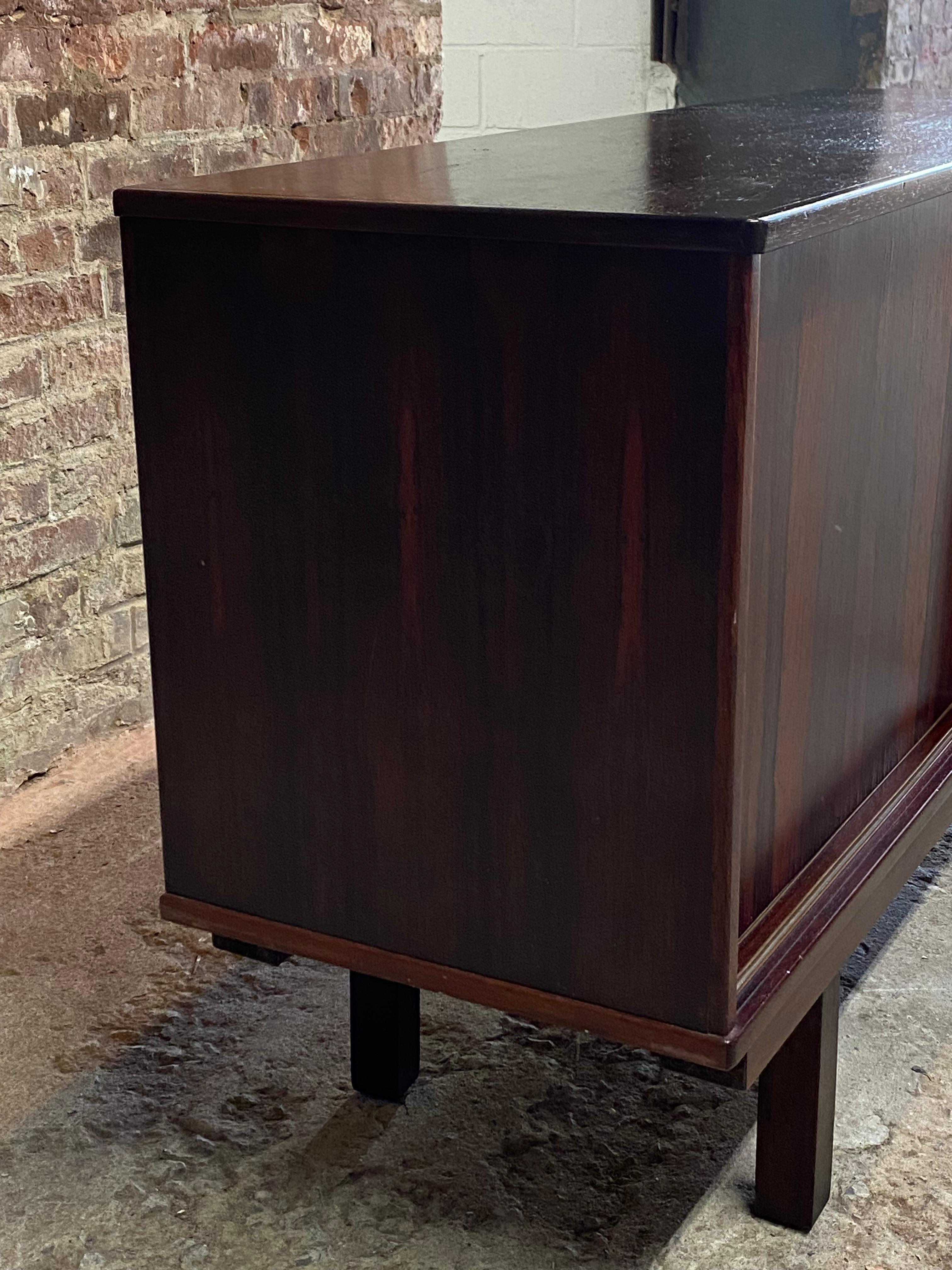 Dyrlund DB Danish Modern Rosewood Sliding Door Cabinet 6