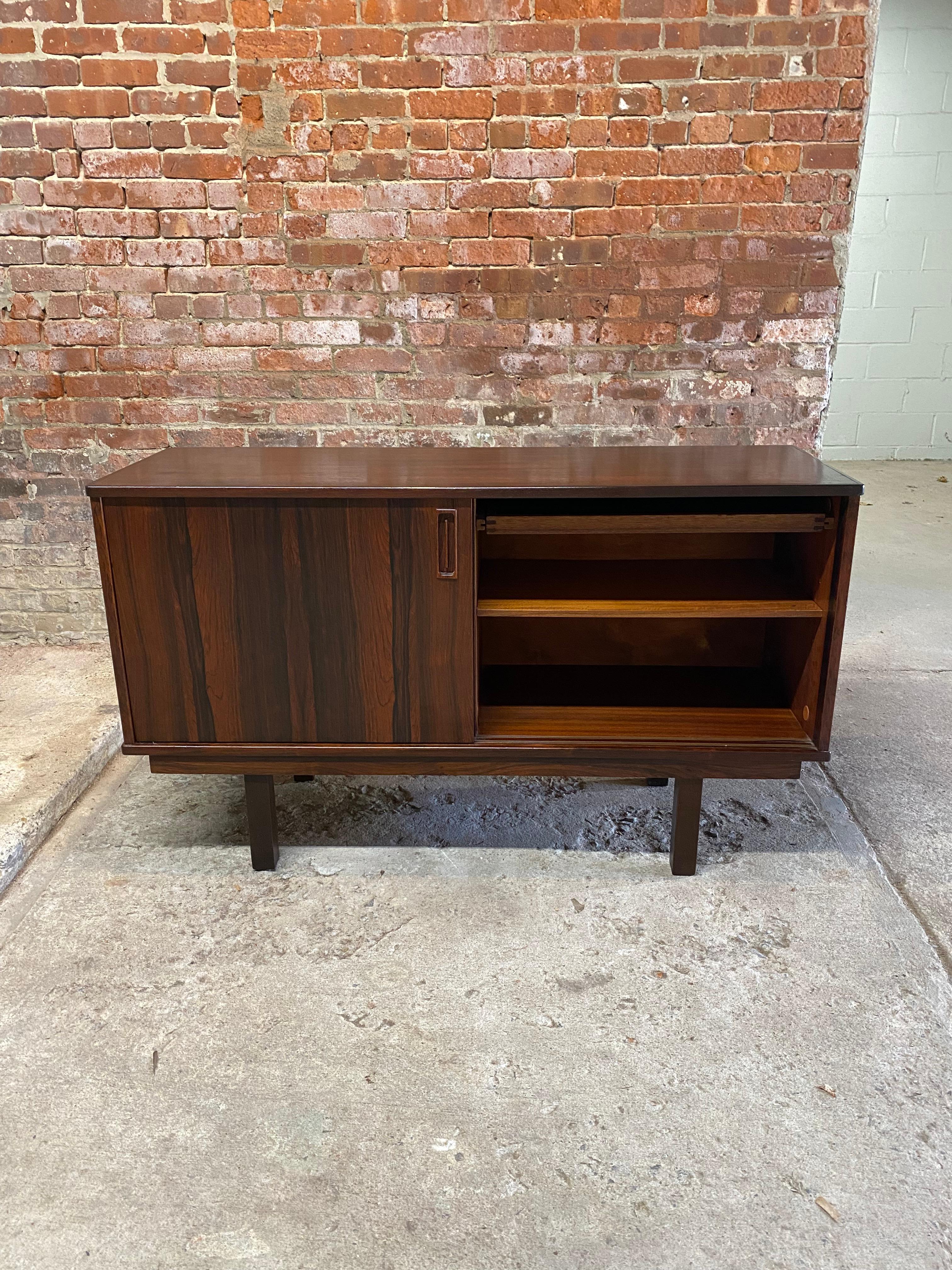 Dyrlund DB Danish Modern Rosewood Sliding Door Cabinet 2