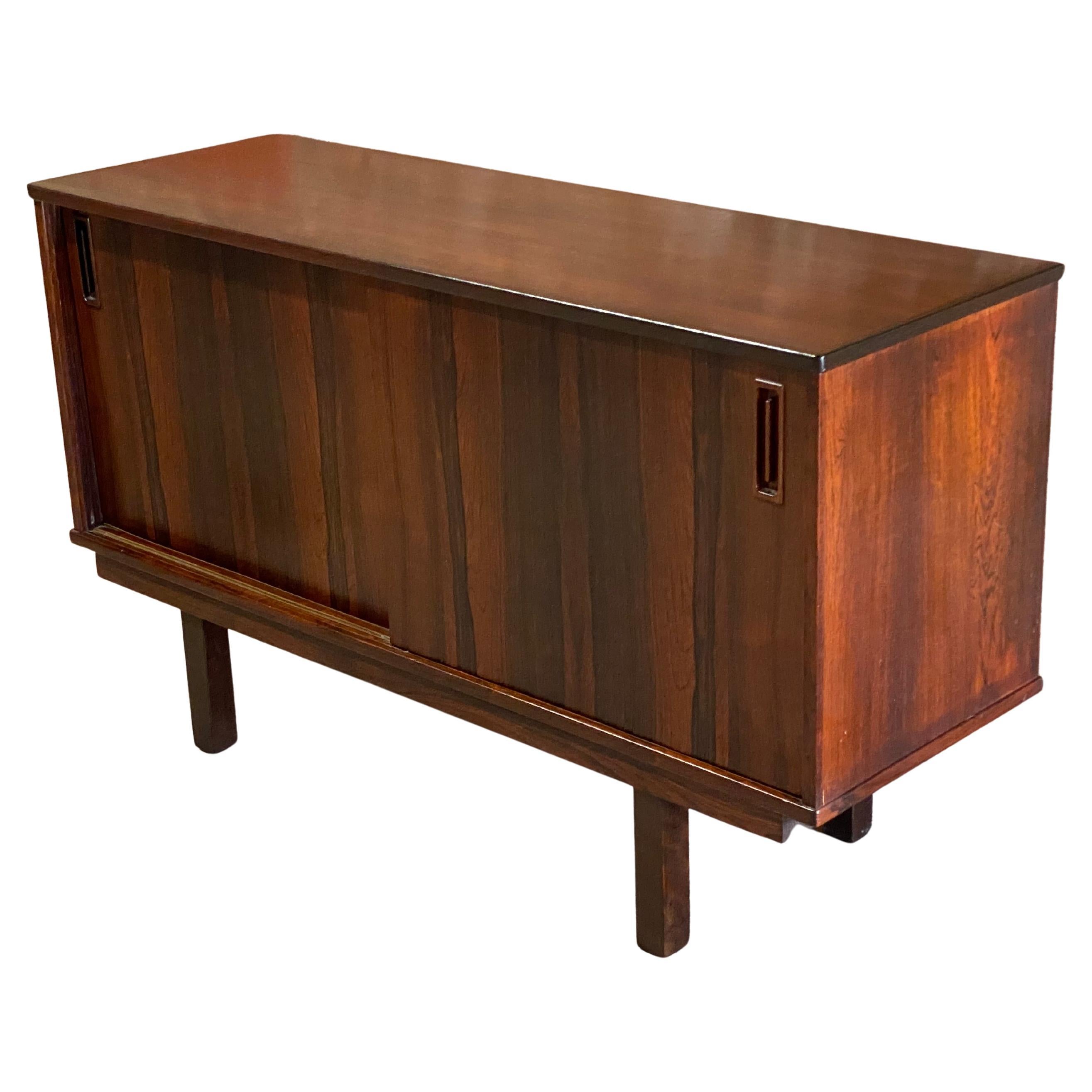 Dyrlund DB Danish Modern Rosewood Sliding Door Cabinet