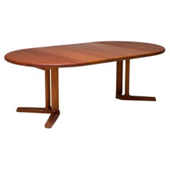 Danish Dyrlund Round Double Extendable Teak Dining Table, 1960s