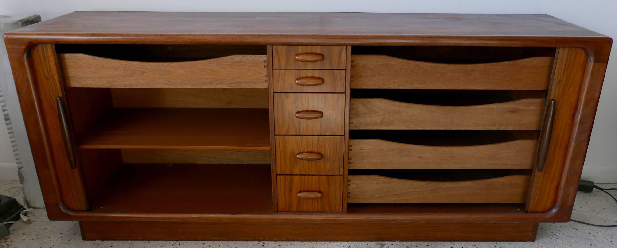 Danish Dyrlund Dresser Credenza of Rosewood from Denmark with Tambor Doors, circa 1970