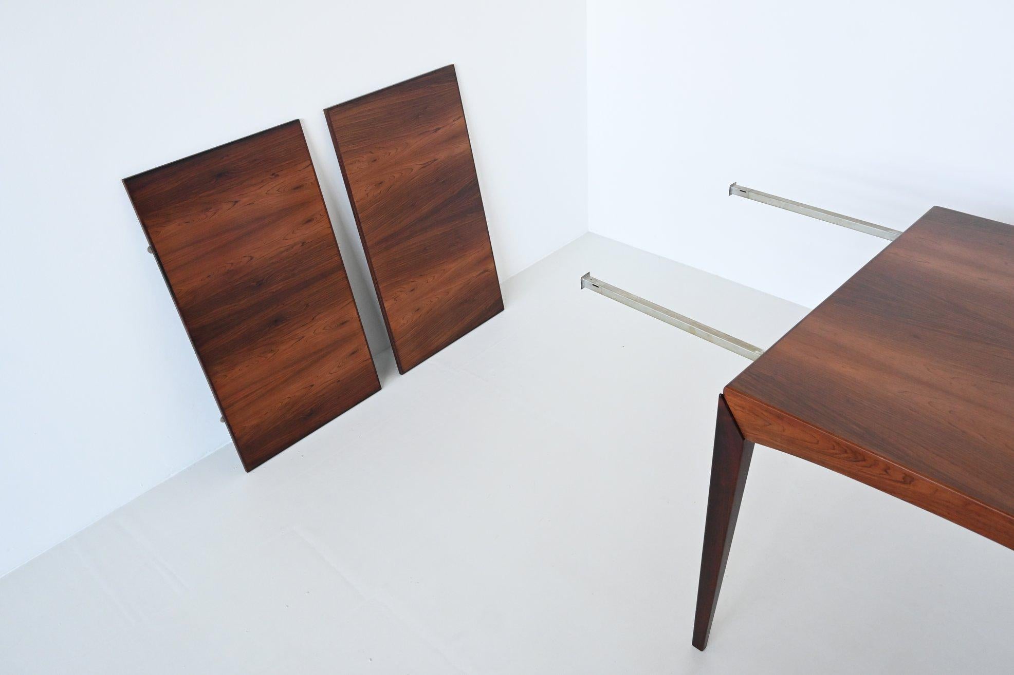 Dyrlund extendable dining table in rosewood Denmark 1960 6