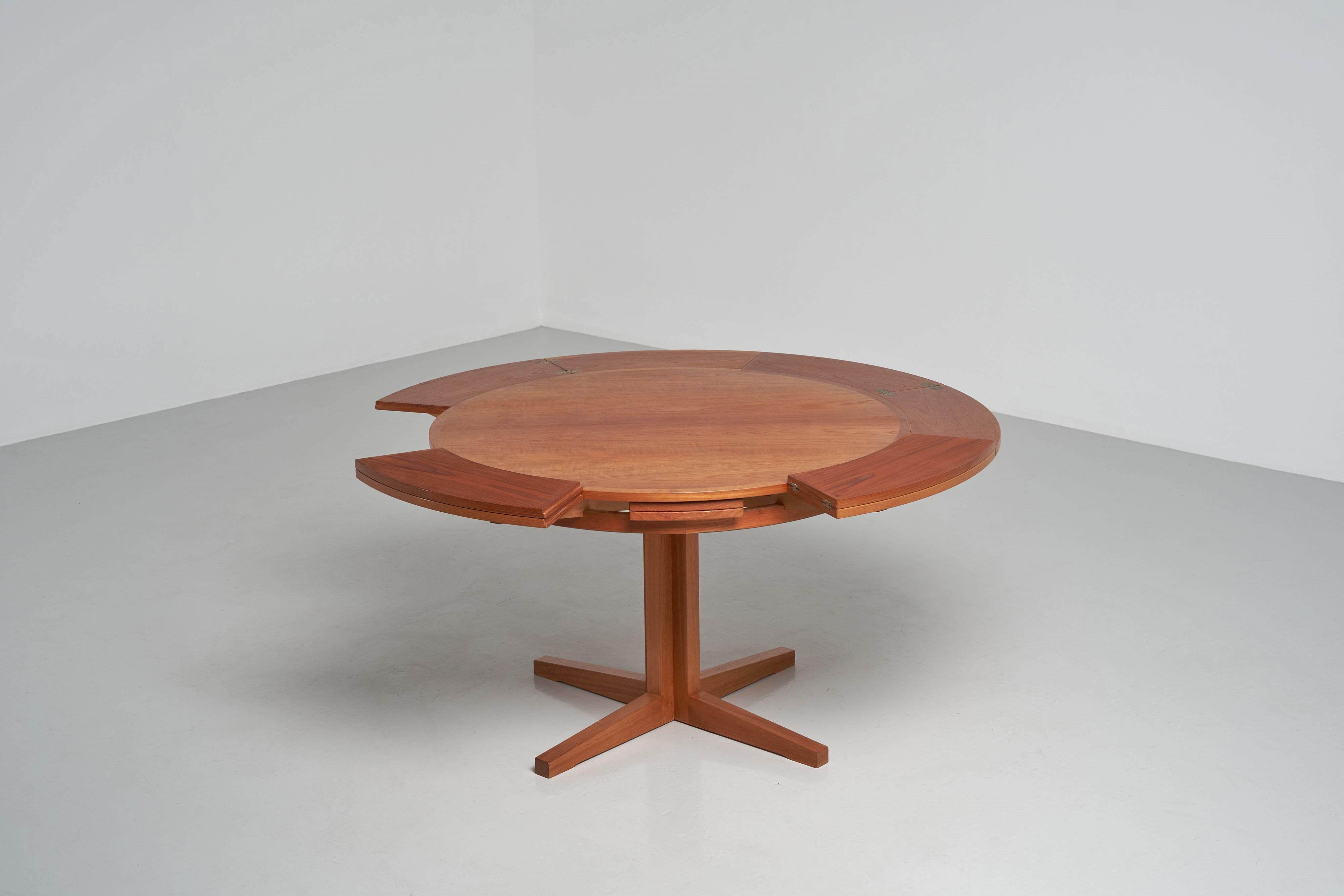 Dyrlund flip top lotus table in teak Denmark 1960 3