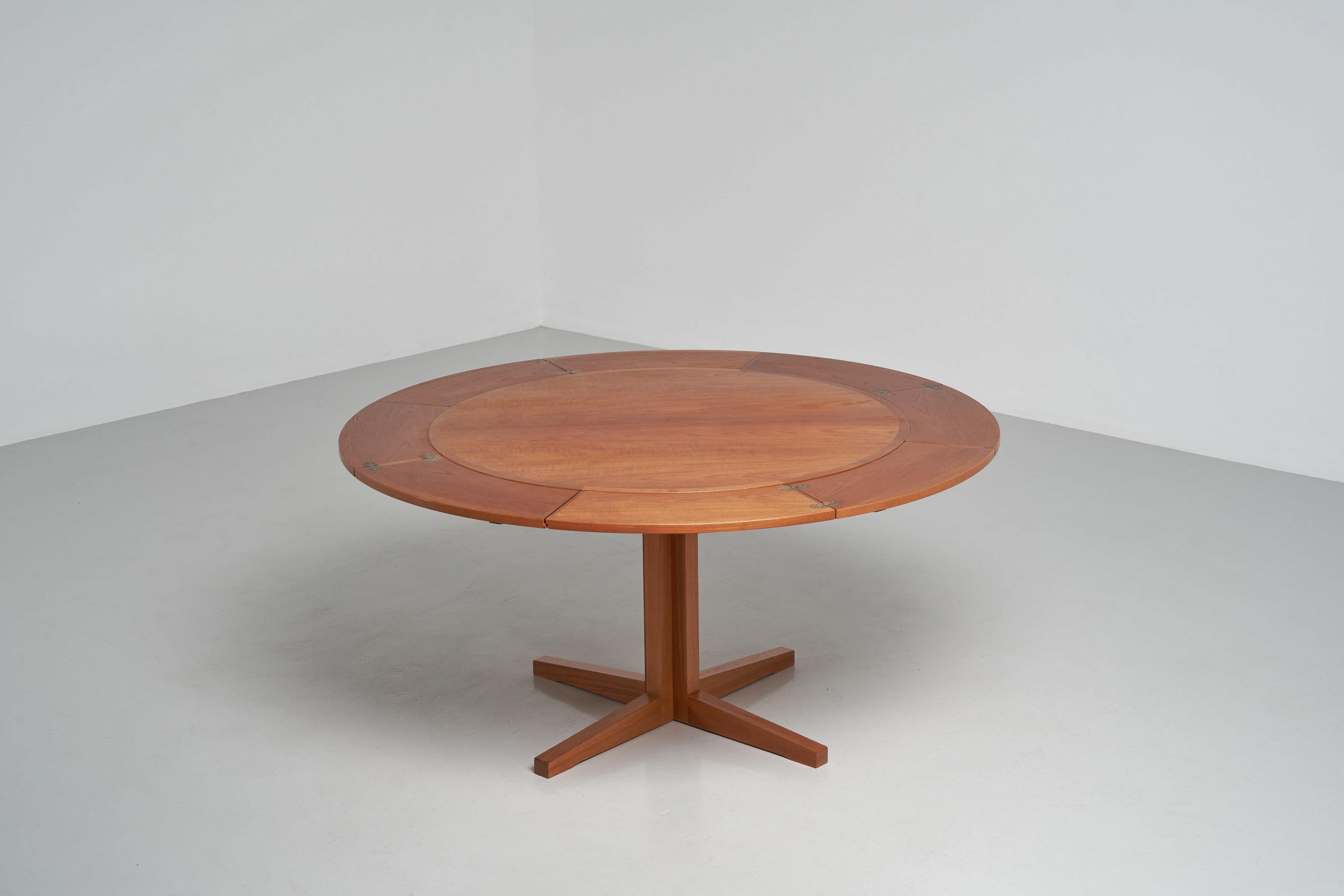 Dyrlund flip top lotus table in teak Denmark 1960 1