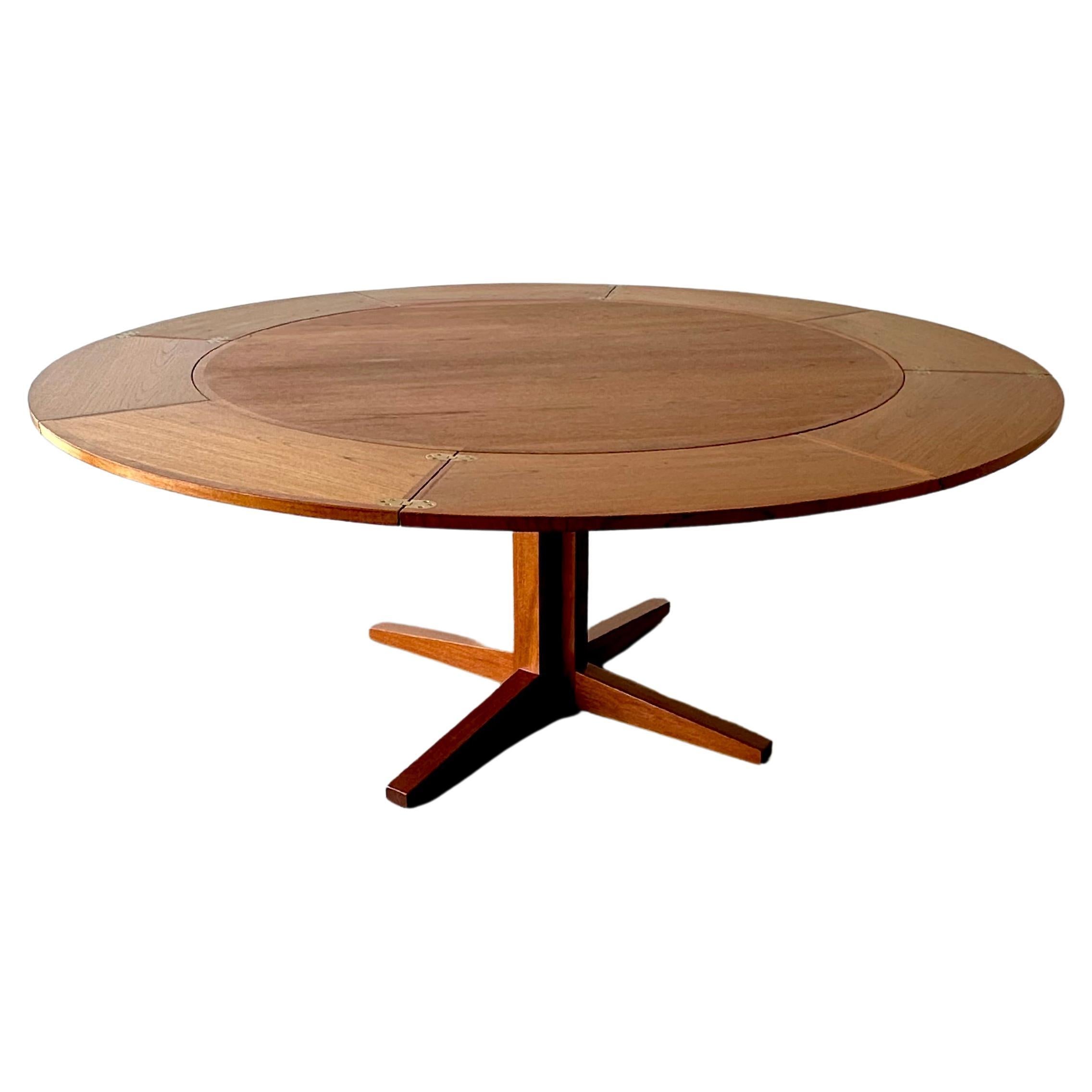 Dyrlund Lotus Flip Flop Midcentury Danish Modern Teak Dining Table Seats 8