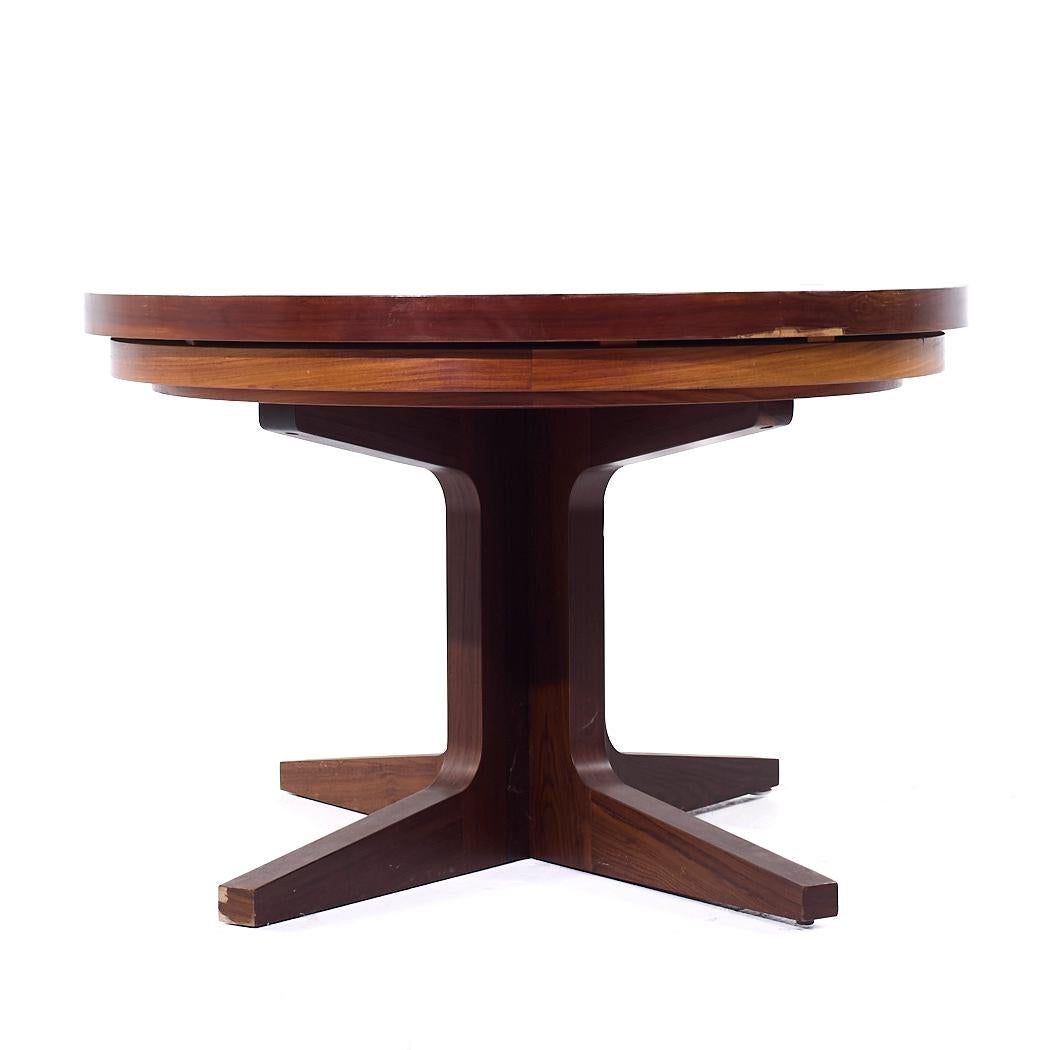 Danois Dyrlund Lotus Mid Century Table de salle à manger ovale en palissandre à feuilles cachées Flip-Flop en vente