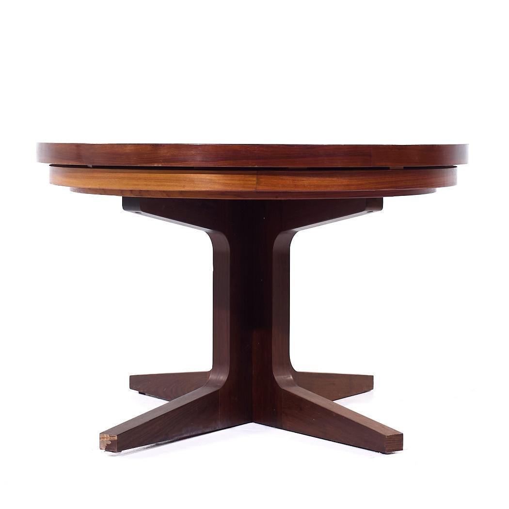 Dyrlund Lotus Mid Century Table de salle à manger ovale en palissandre à feuilles cachées Flip-Flop Bon état - En vente à Countryside, IL