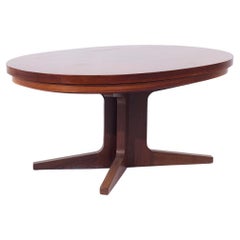 Dyrlund Lotus Mid Century Table de salle à manger ovale en palissandre à feuilles cachées Flip-Flop