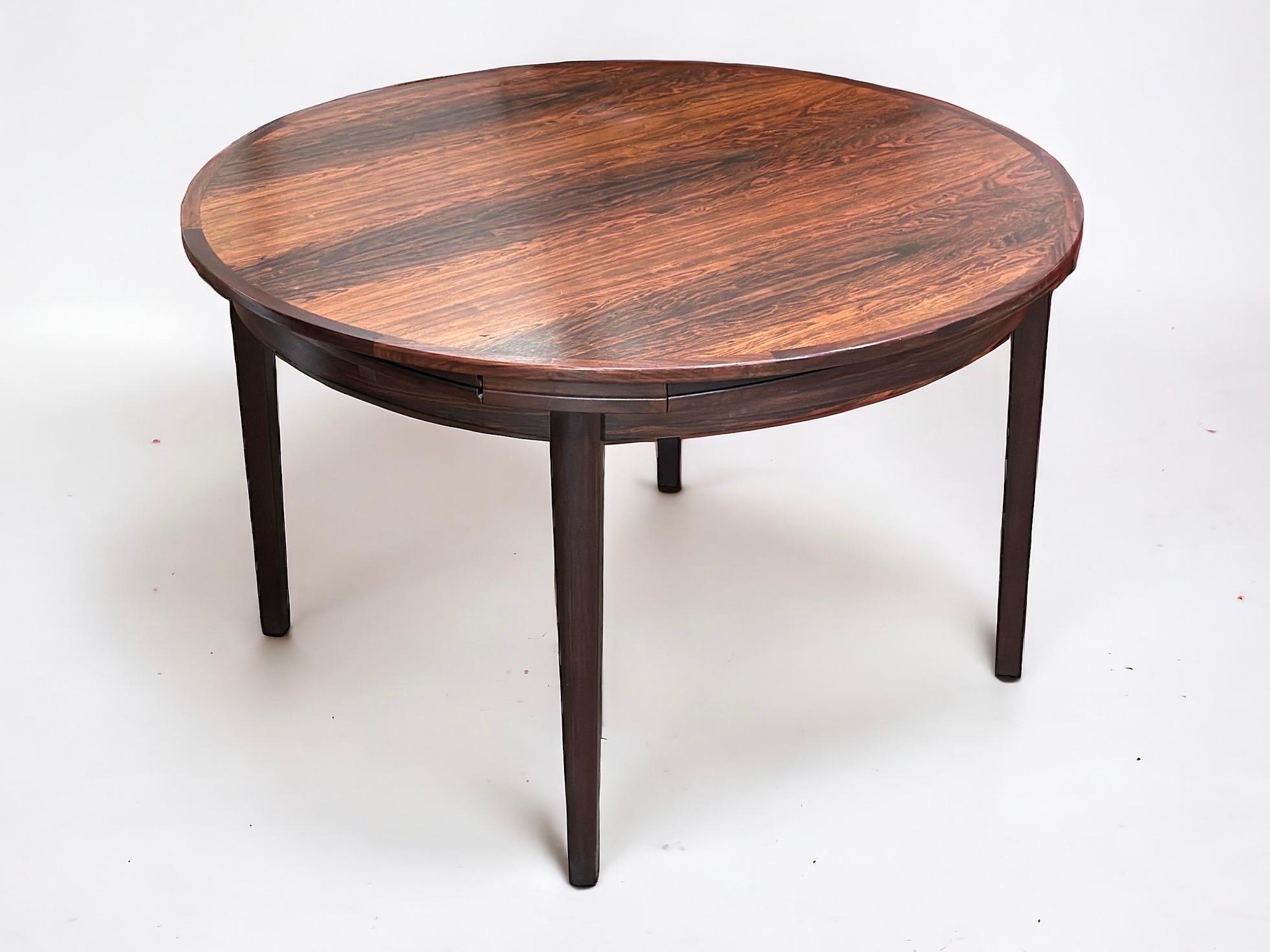 Dyrlund Lotus Table - Danish Rosewood Flip Flap Expanding Round Dining Table 4