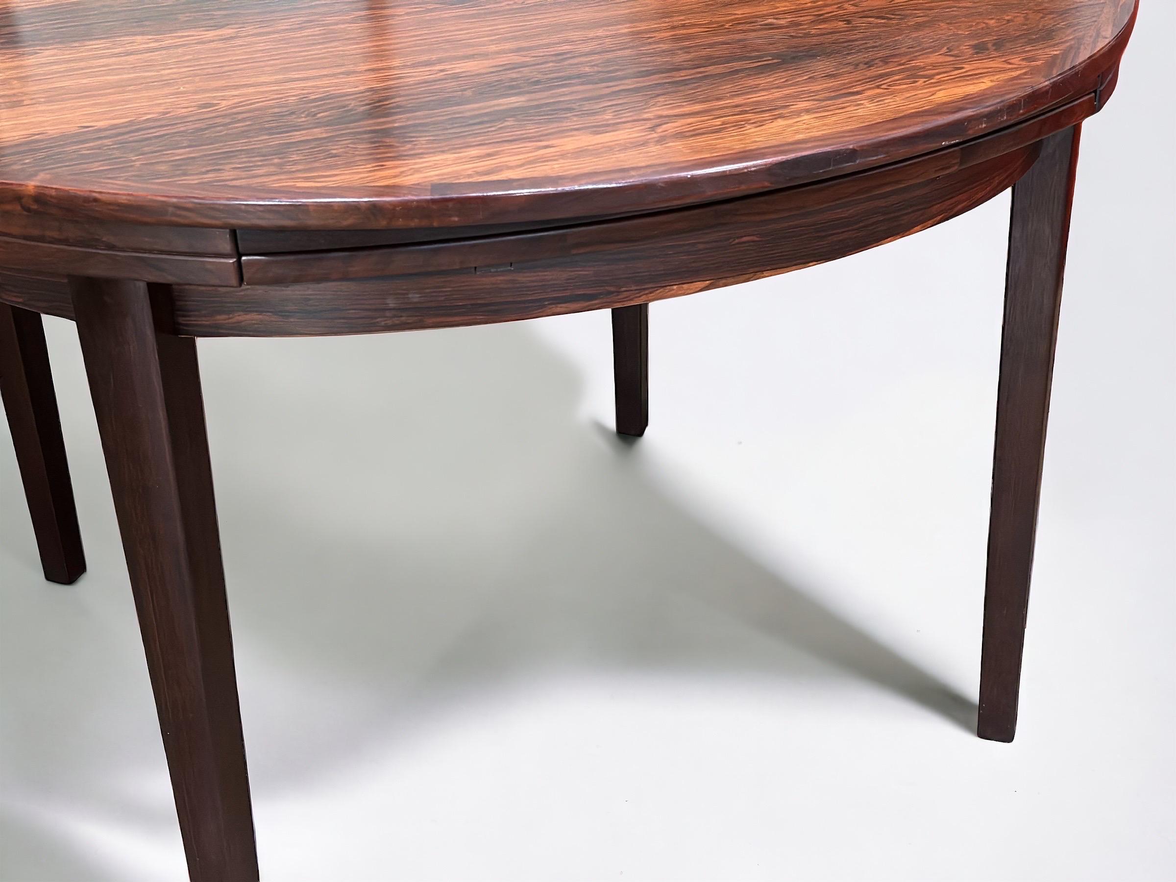 Dyrlund Lotus Table - Danish Rosewood Flip Flap Expanding Round Dining Table 1