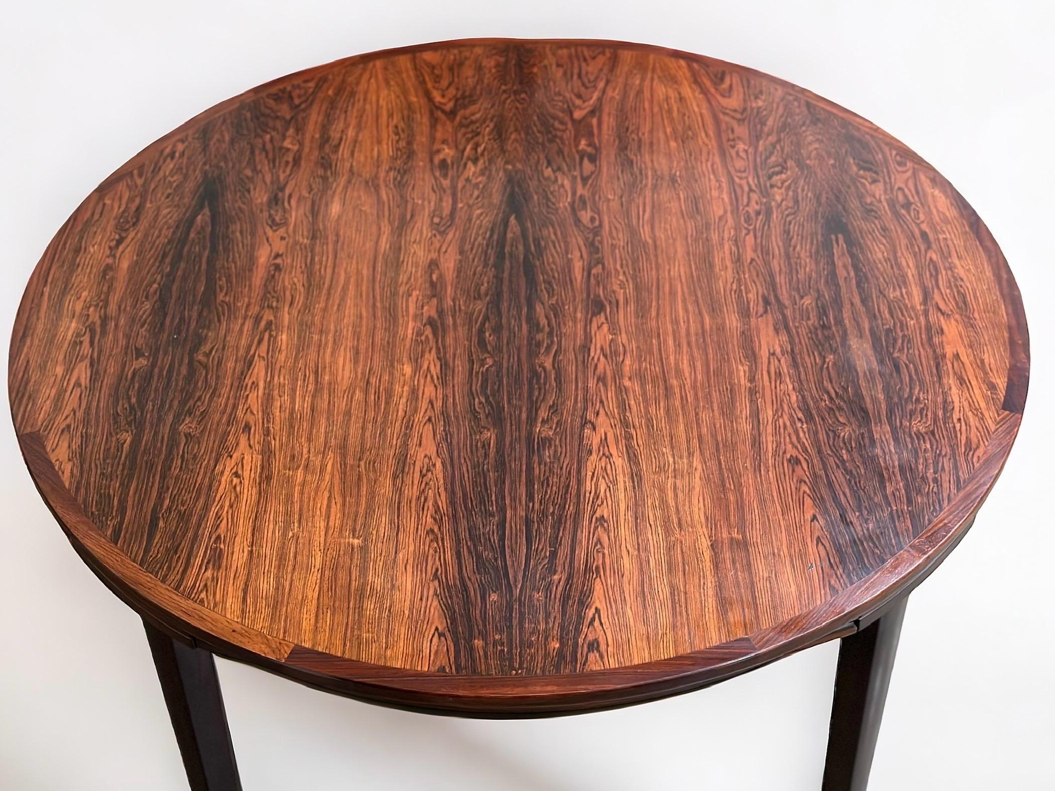 Dyrlund Lotus Table - Danish Rosewood Flip Flap Expanding Round Dining Table 2