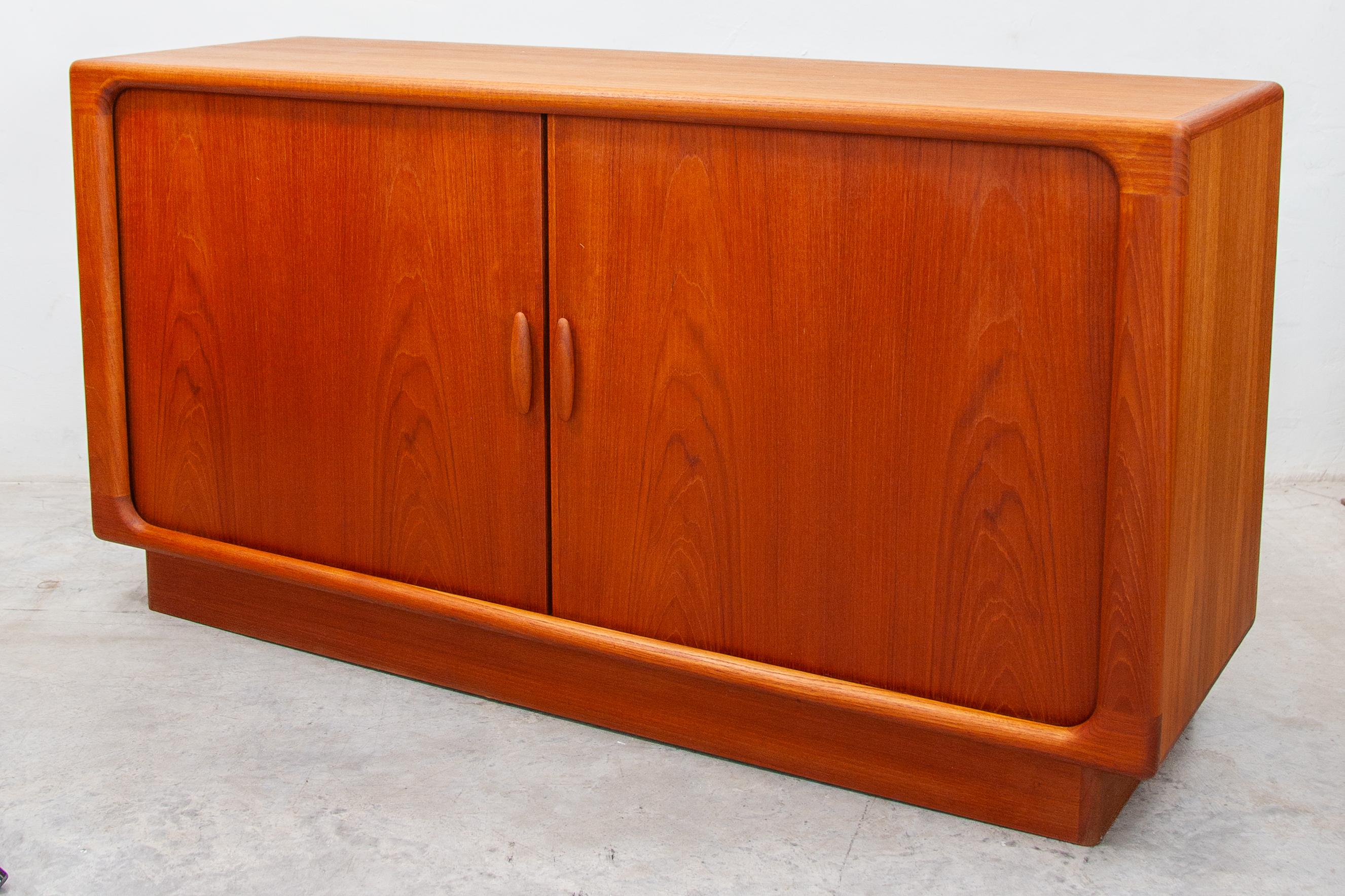 Scandinavian Modern Dyrlund Made in Denmark Furniture Small Two Sliding Doors Sideboard For Sale