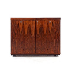 Dyrlund Mid Century Danish Expandable Rosewood Rolling Bar Cart