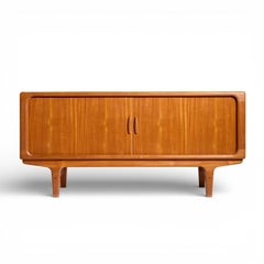 Dyrlund Mid Century Danish Teak Tambour Tür Credenza