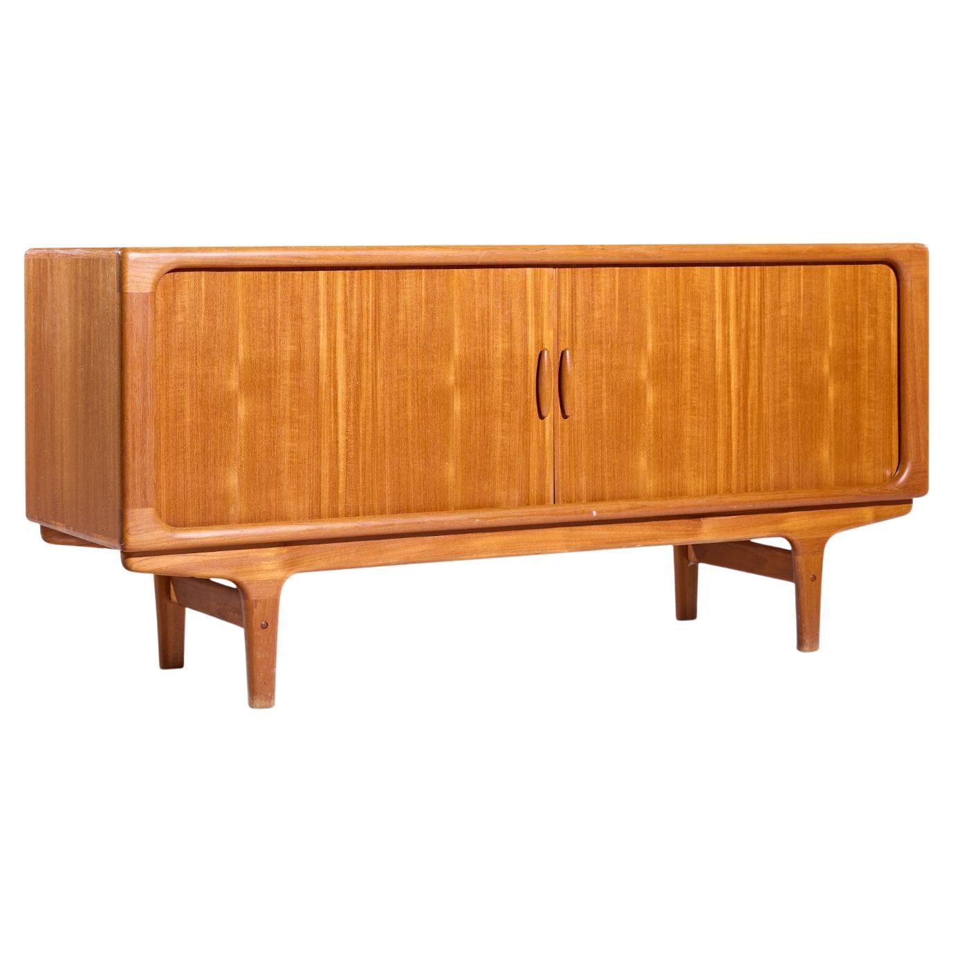 Dyrlund Mid Century Danish Teak Tambour Door Credenza For Sale